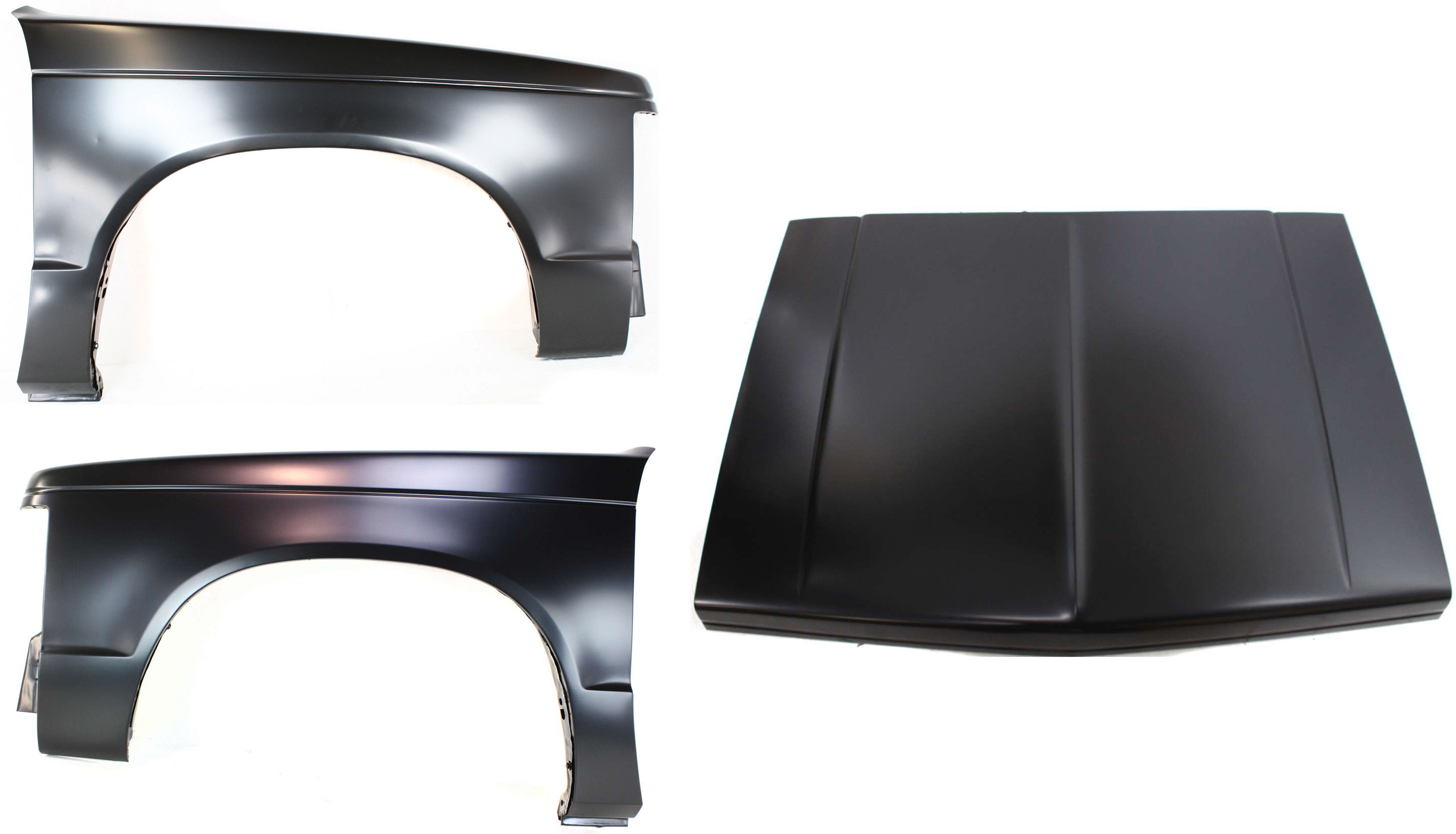 AM BRAVADA 91-94 S15-82-90 HOOD 3 pc Kit with Fenders SKU KIT 110916-61 Partslink GM1230124 GM1240180 GM1241135 OEM 15628246-15961503-15961502