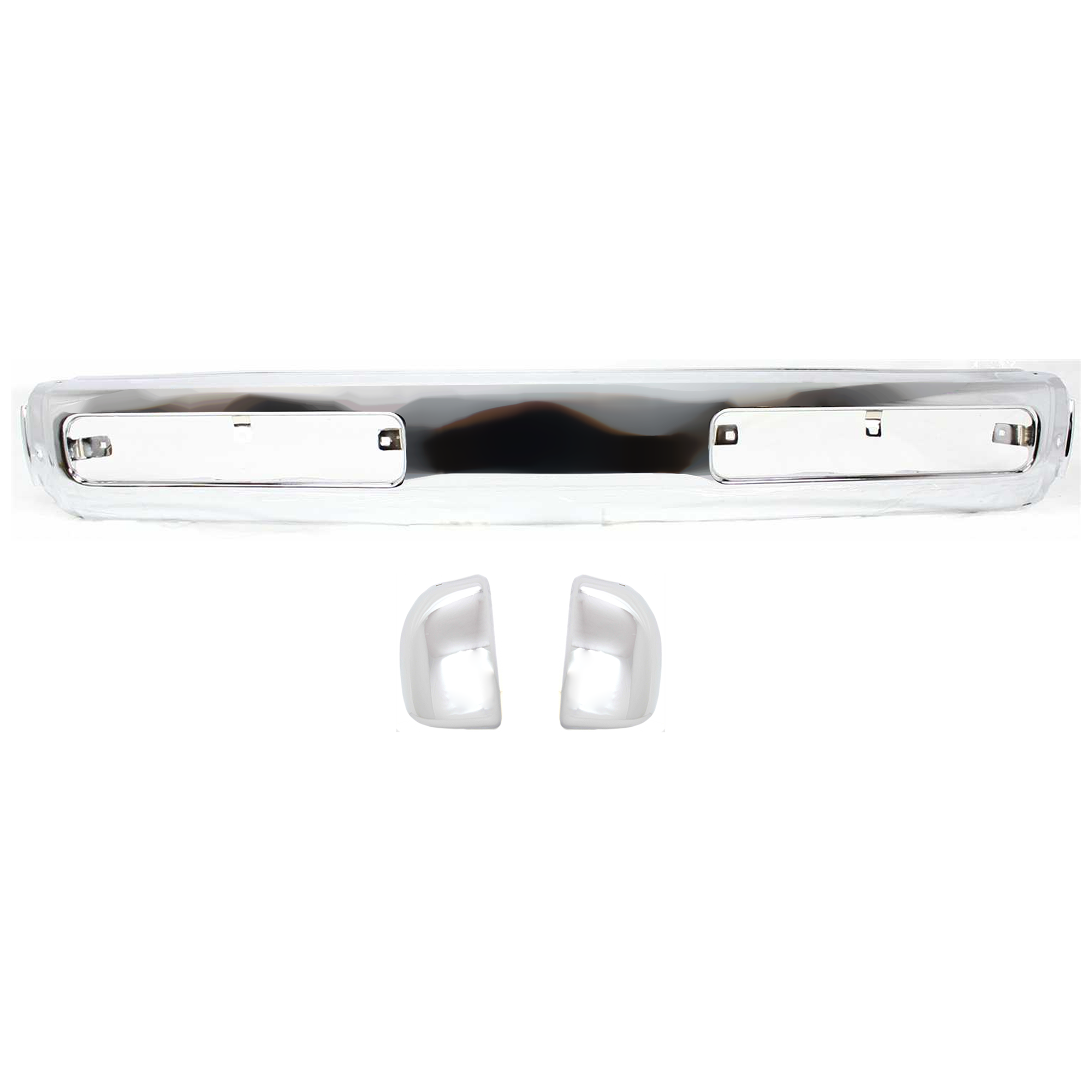 AM D21-93-94 PICKUP 95-96 FRONT BUMPER 3 pc kit with Bumper Ends SKU KIT 110916-82 Partslink NI1002101 NI1004133 NI1005134 OEM 6201457G25-6201755G00-6201655G