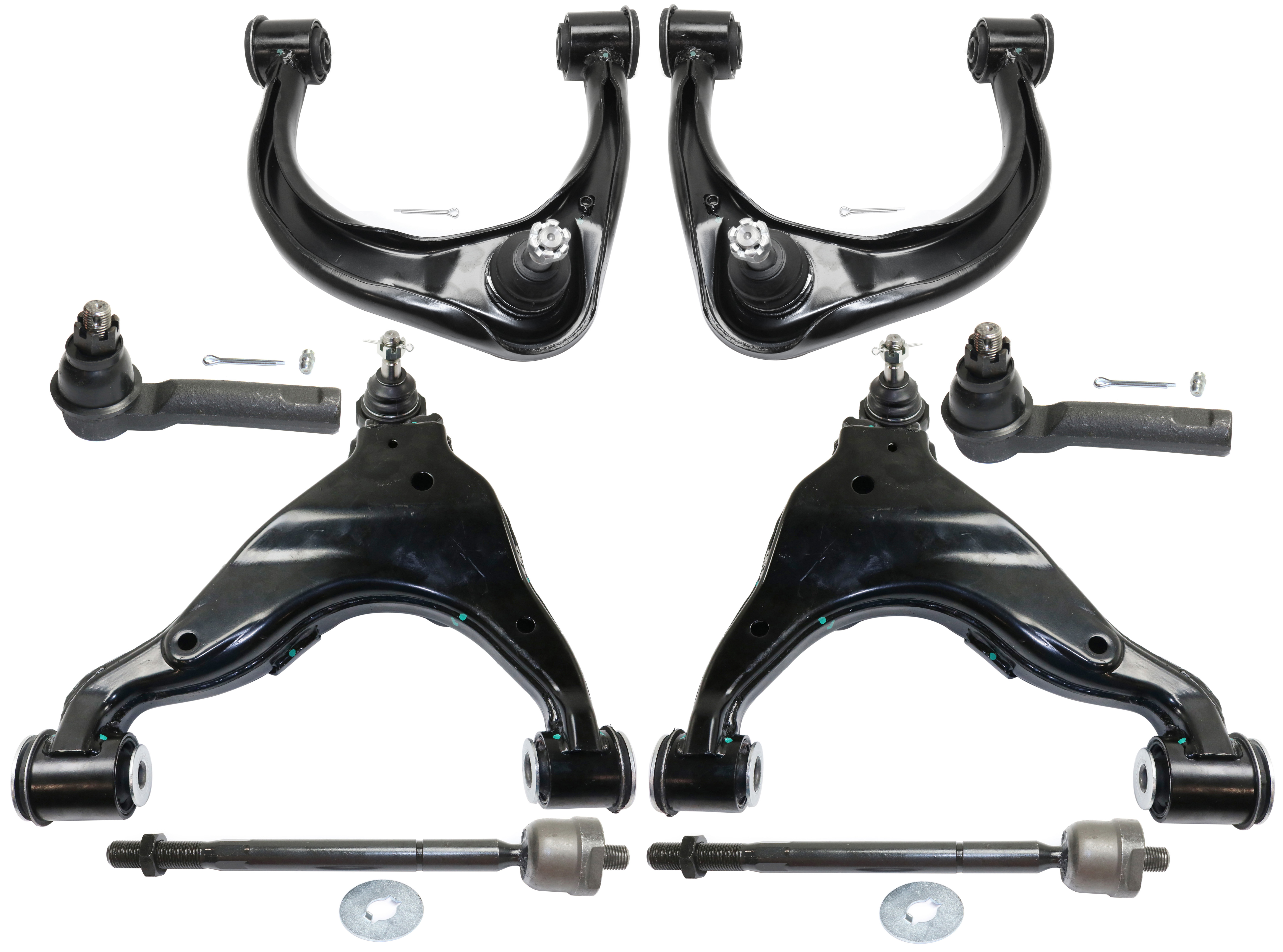 AM TACOMA 05-15 FRONT CONTROL ARM KIT RH AND LH Upper and Lower w ball joint s 8 pc Kit with Tie Rod End SKU KIT 110917-40 OEM 4806904040-4806804040-48630040