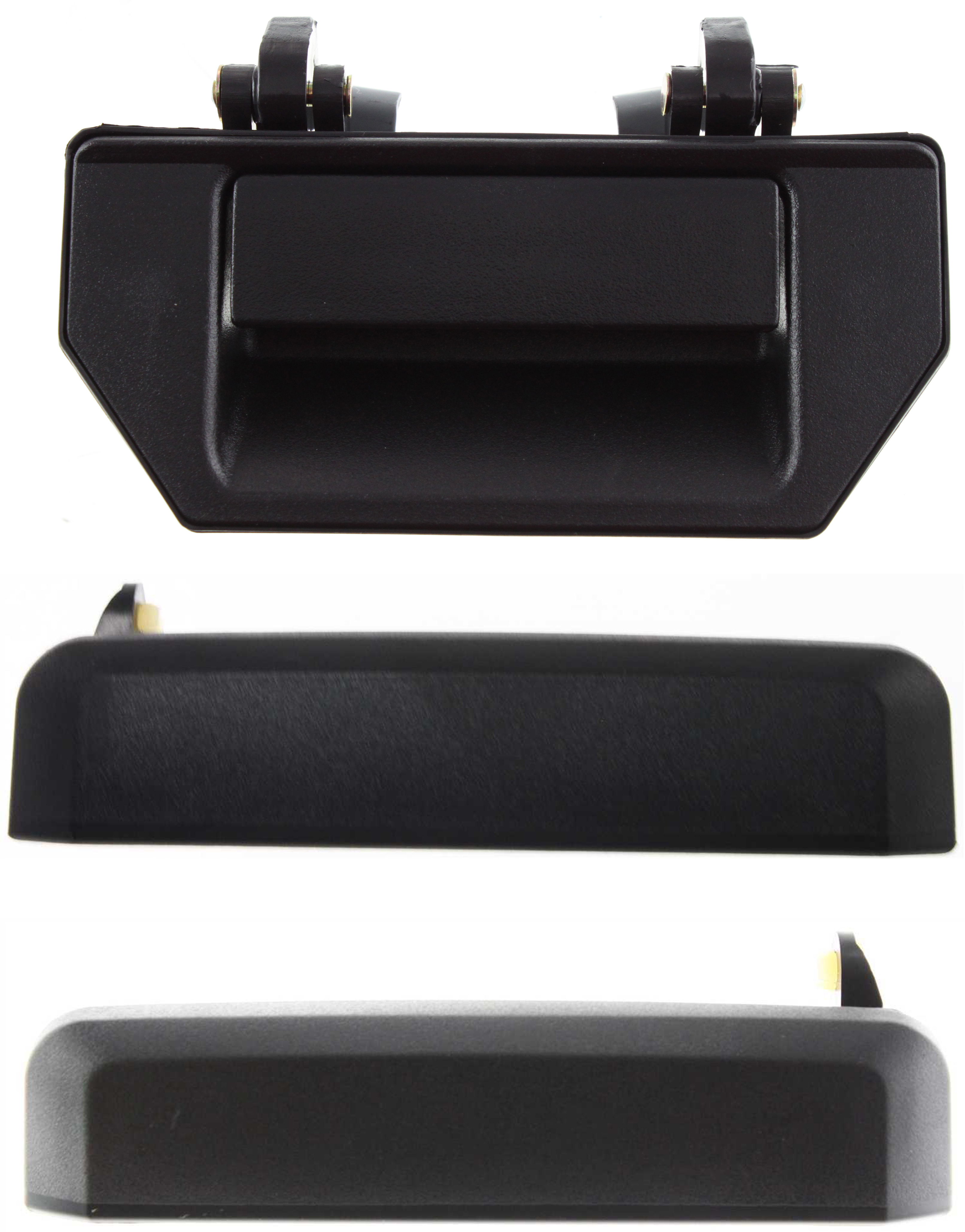 AM NISSAN PICKUP 86-97 FRONT AND REAR TAILGATE HANDLE 3 pc Kit with Exterior Door Handle SKU KIT 111016-15 Partslink NI1916100 NI1310102 NI1311102 OEM 906068Z360-8060701A10-8060601A