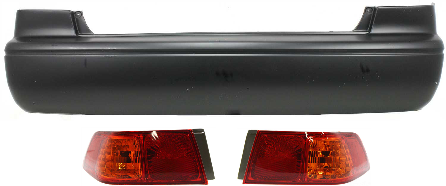 AM CAMRY 00-01 TAIL LAMP RH AND LH Assembly 3 pc Kit with Bumper Cover SKU KIT 111016-25 Partslink TO2801133 TO2800133 TO1100194 OEM 81550AA030-81560AA030-52159AA9