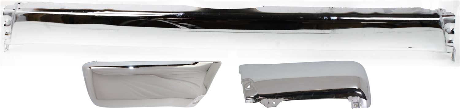 AM 4RUNNER 96-98 STEP BUMPER FACE BAR AND PAD 3 pc Kit w o Pad w Pad Provision w o Mounting Bracket Steel Chrome w Bumper End SKU KIT 111016-34 Partslink TO1102219 TO1104101 TO1105101 OEM 5210535130-5210735051-52106350