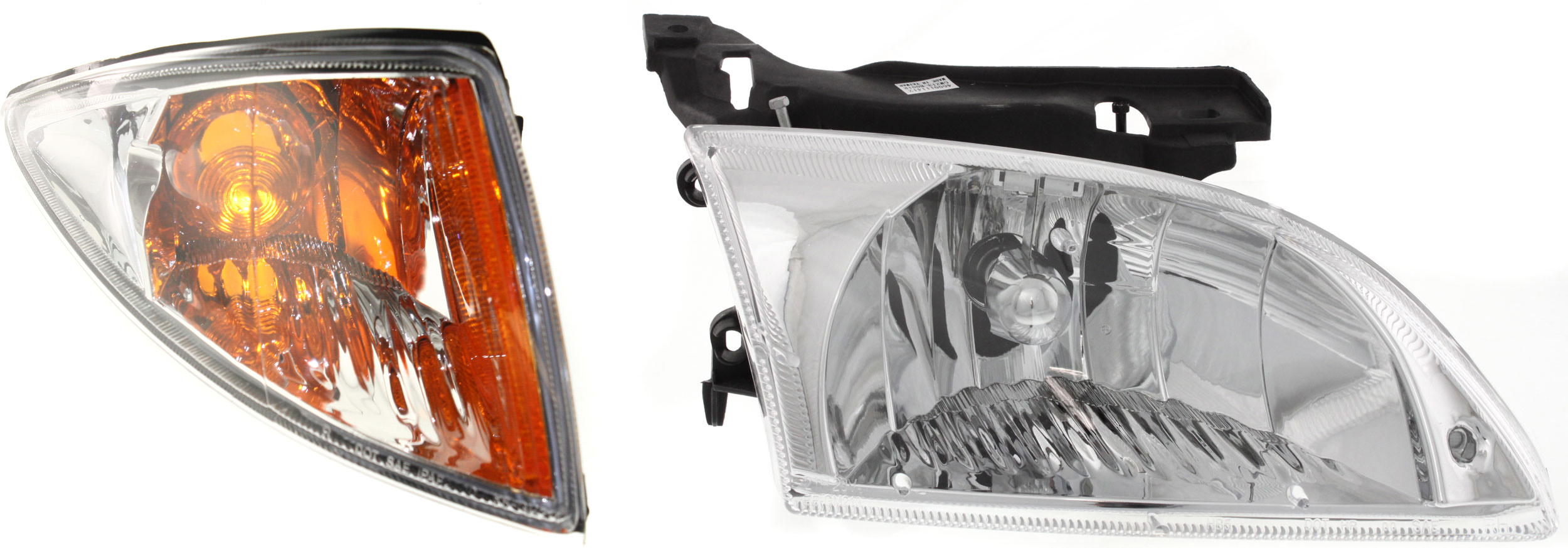 AM CAVALIER 00-02 HEAD LAMP RH Assembly Halogen 2 pc Kit with Corner Light SKU KIT 111016-81 Partslink GM2503202 GM2521179 OEM 22666741-22667010