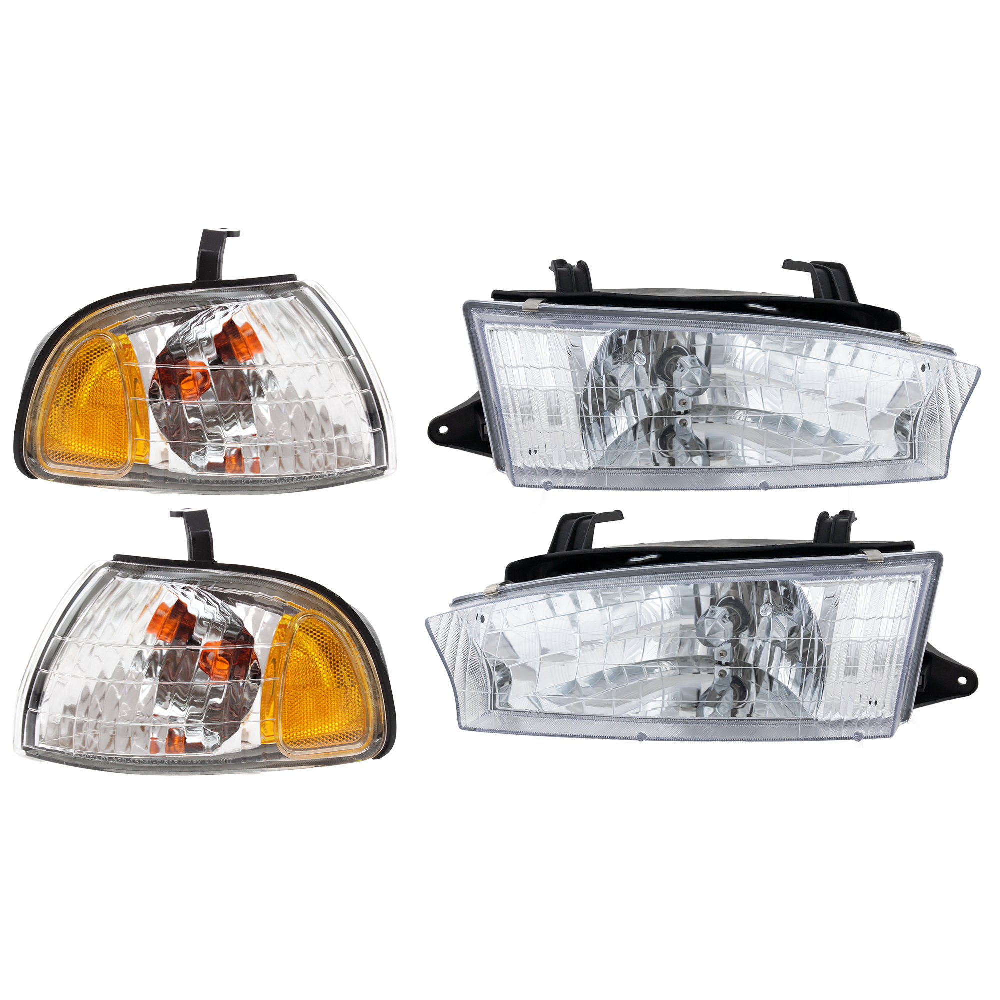 AM LEGACY 97-99 HEAD LAMP RH AND LH Assembly Halogen 4 pc Kit with Turn Signal Lights SKU KIT 111016-86 Partslink SU2503103 SU2502103 SU2530103 SU2531103 OEM 84001AC222-84001AC232-84101AC0