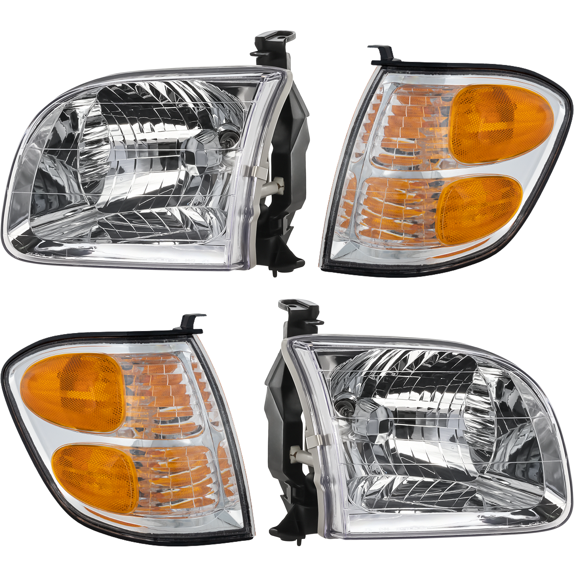 AM SEQUOIA 01-04 TUNDRA 04-04 SIGNAL LAMP RH AND LH 4 pc kit with Headlights SKU KIT 111116-01 Partslink TO2531143 TO2530143 TO2503144 TO2502144 OEM 815100C020-815200C020-811100C0