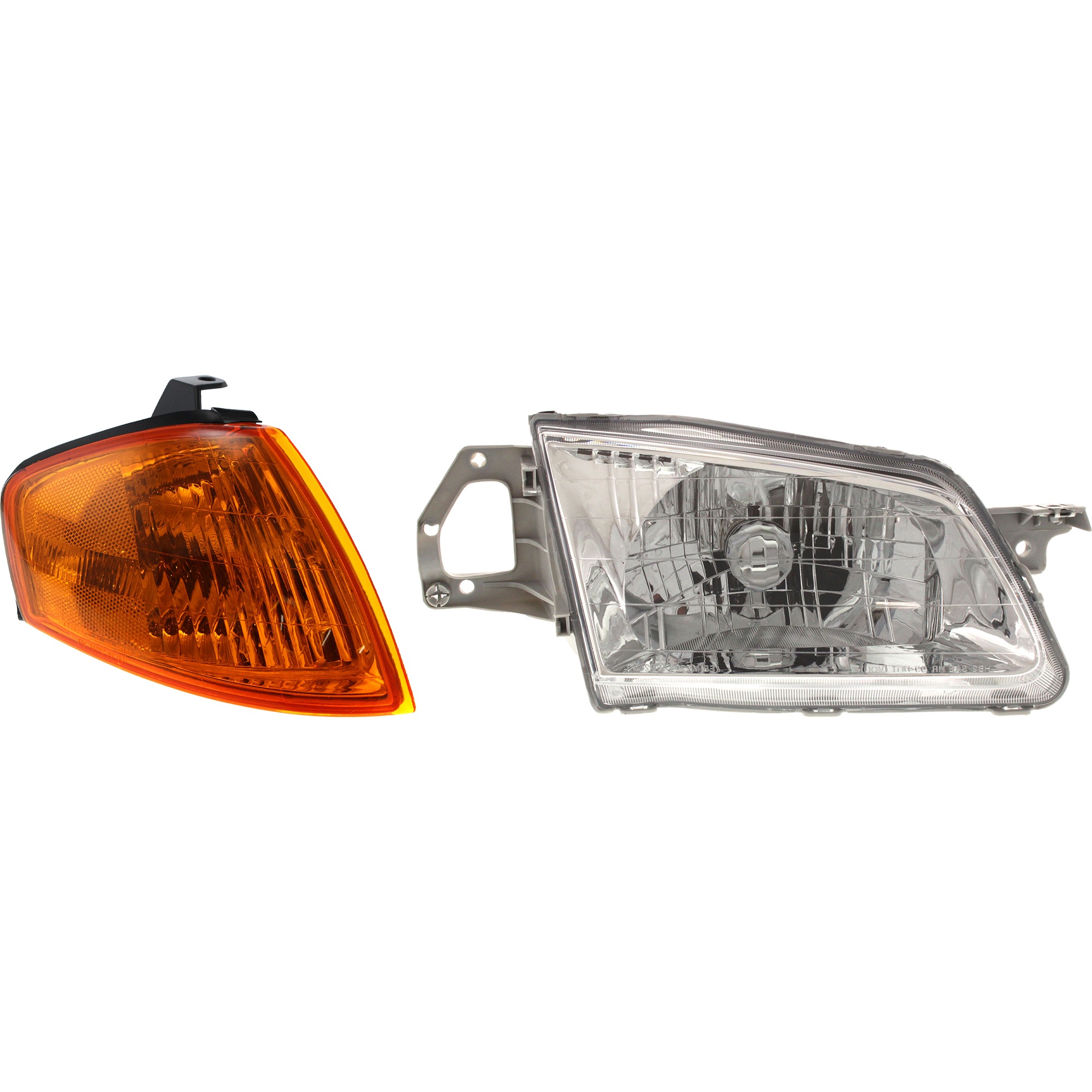 AM PROTEGE 99-00 HEAD LAMP RH with Bulb 2 pc Kit with Corner Light SKU KIT 111116-09 Partslink MA2503114 MA2521113 OEM BJ0E51030A BJ0E51060BP1