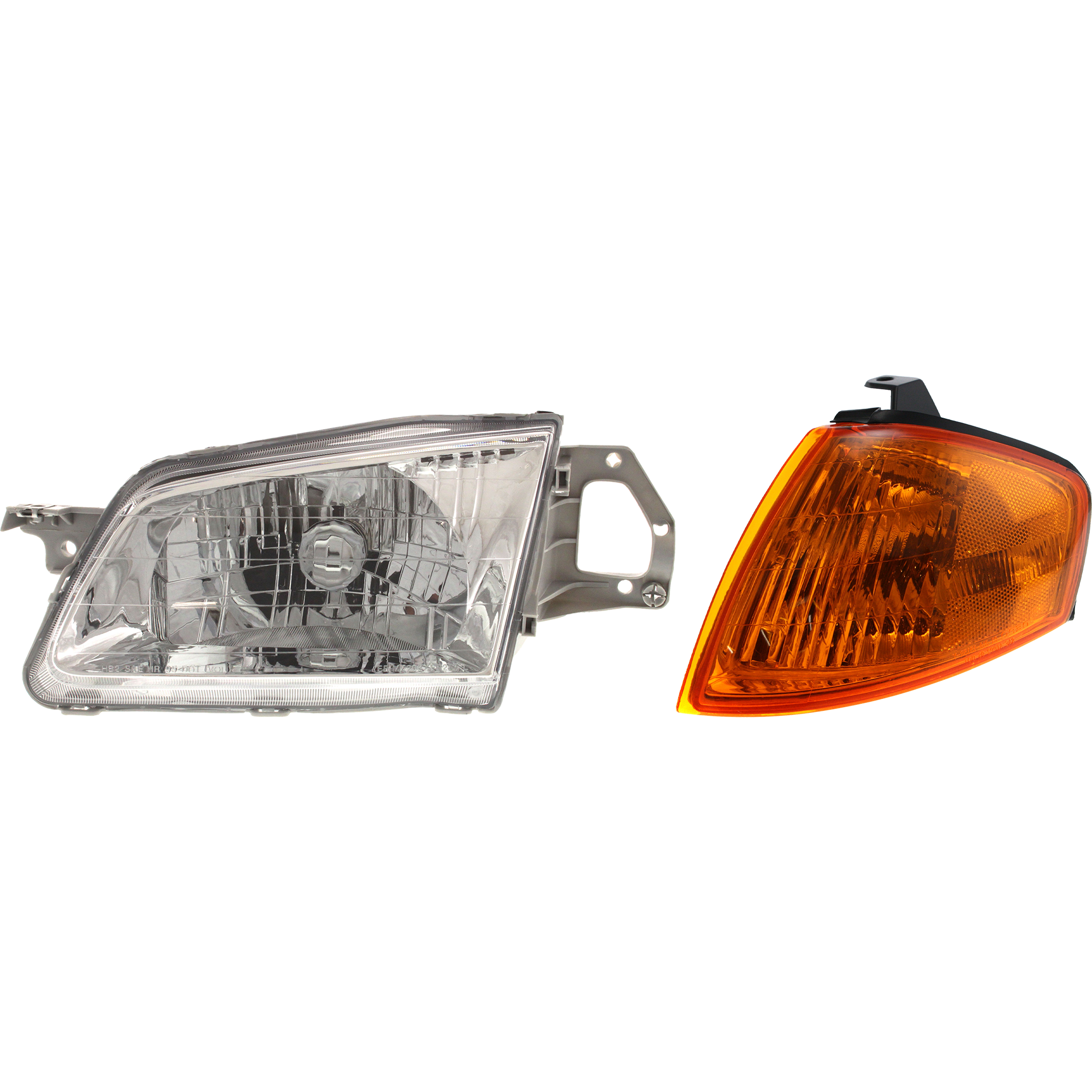 AM PROTEGE 99-00 HEAD LAMP LH Halogen Assembly 2 pc Kit with Corner Light SKU KIT 111116-10 Partslink MA2502114 MA2520113 OEM BJ0E51040AP1 BJ0E51070BP1