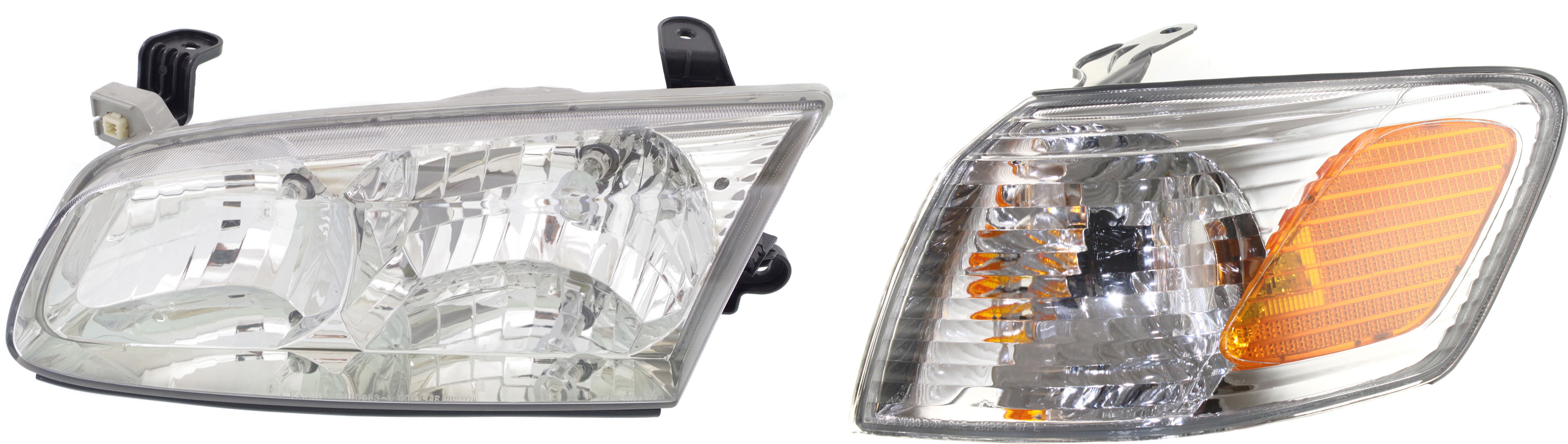 AM CAMRY 00-01 HEAD LAMP LH Assembly Halogen 2 pc Kit with Corner Light SKU KIT 111116-64 Partslink TO2502130 TO2530136 OEM 81150AA020-81520AA020