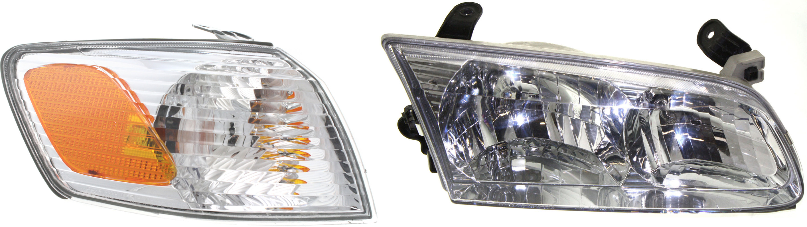 AM CAMRY 00-01 HEAD LAMP RH Assembly Halogen 2 pc Kit with Corner Light SKU KIT 111116-65 Partslink TO2503130 TO2531136 OEM 81110AA020-81510AA020