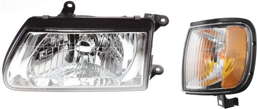 AM PASSPORT RODEO 00-02 HEAD LAMP LH Assembly Halogen 2 pc Kit with Corner Light SKU KIT 111116-73 Partslink IZ2502105 IZ2520107 OEM 8972084273-8972600141