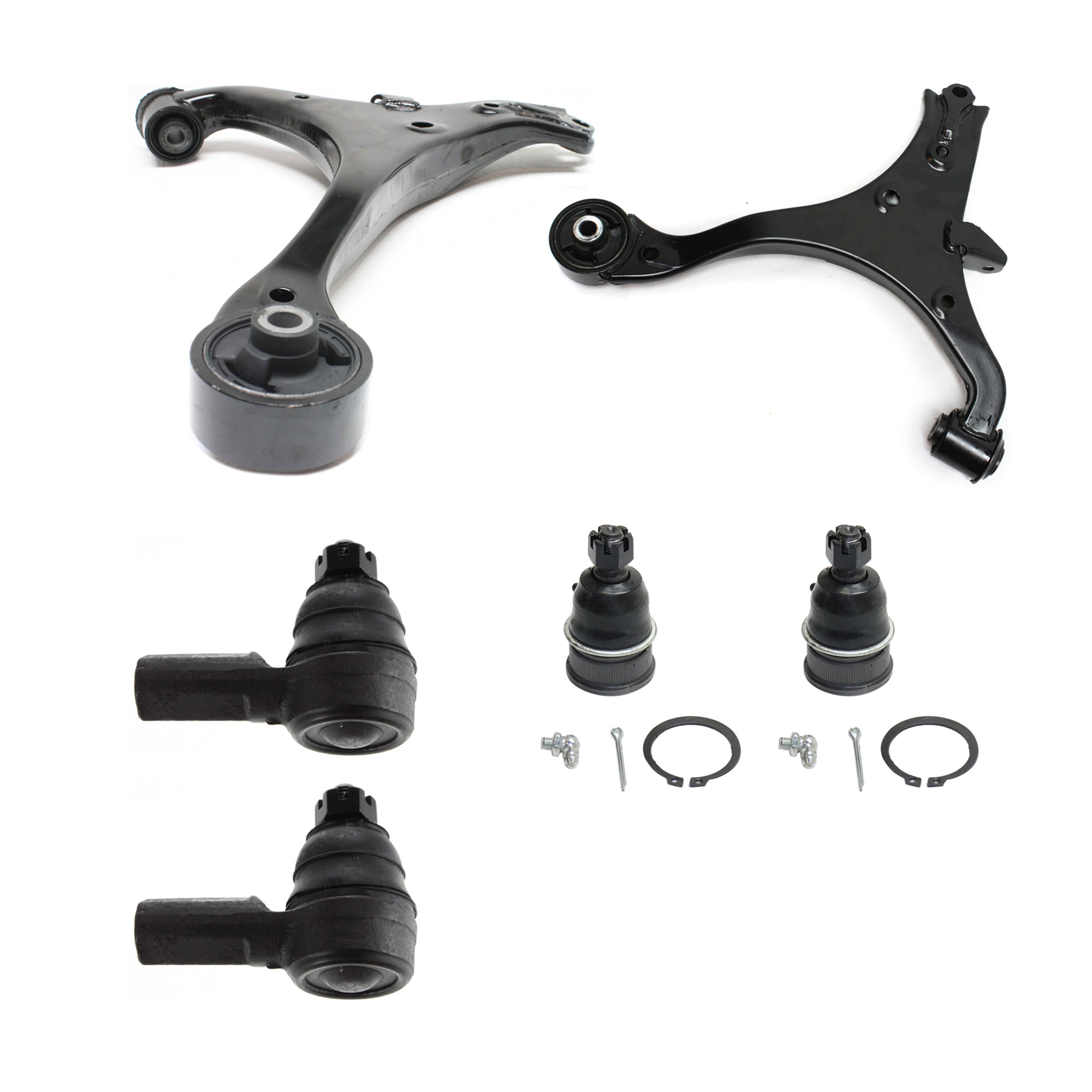 AM CIVIC EL 01-05 FRONT CONTROL ARM KIT RH AND LH Lower w ball joint s 6 pc Kit with Ball Joint and Tie Rod End SKU KIT 111215-10 OEM 104294-1015477-1016825-2601578