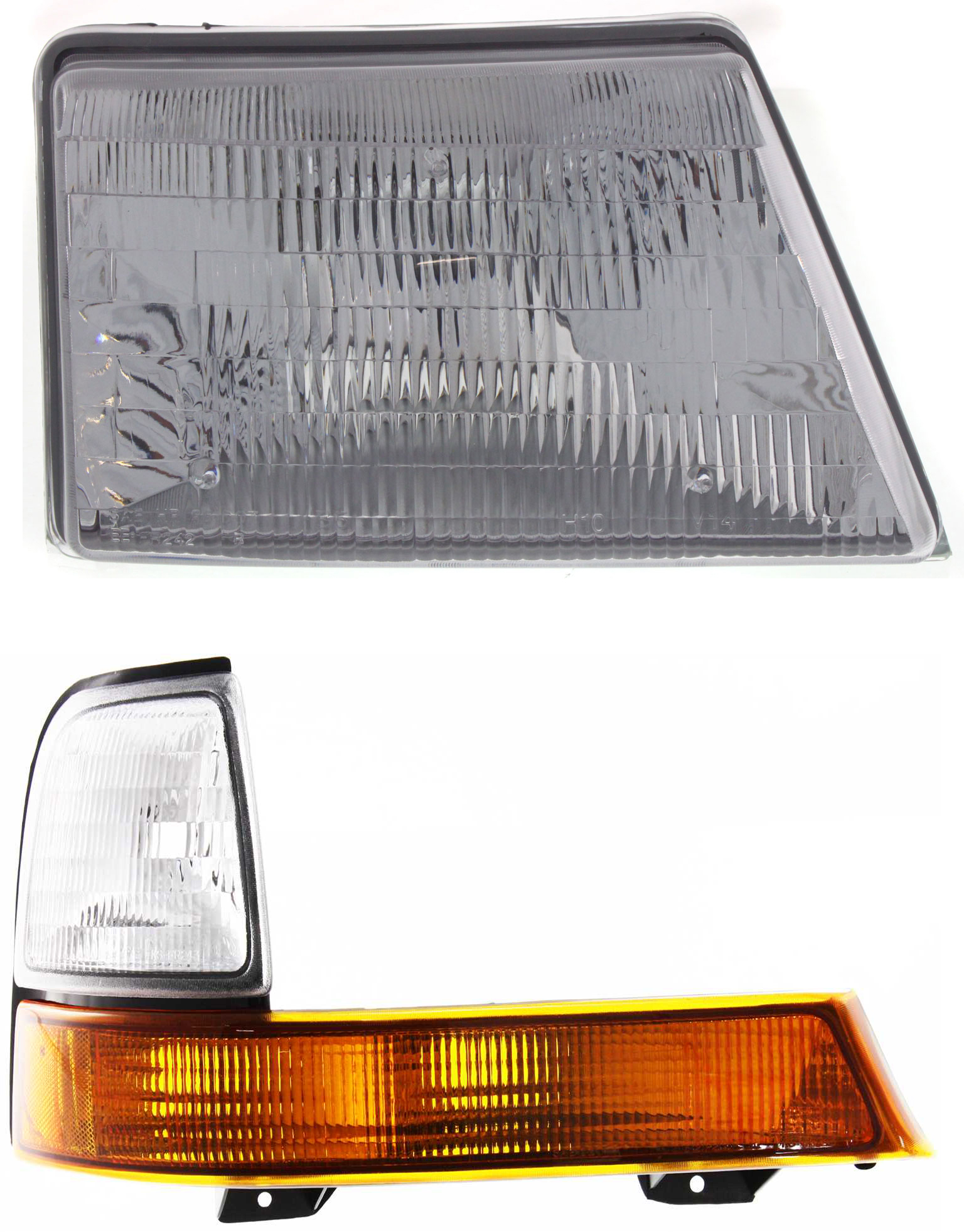 AM RANGER 98-00 HEAD LAMP RH Assembly Halogen 2 pc Kit with Corner Light SKU KIT 111216-29 Partslink FO2503151 FO2521144 OEM F87Z13008EB F87Z13200BA XL5Z13