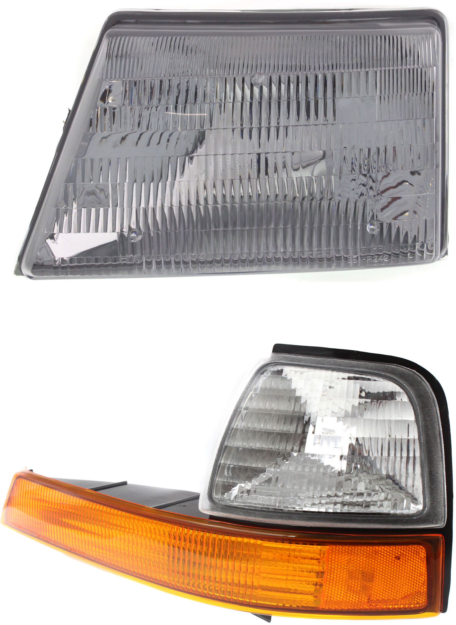 AM RANGER 98-00 HEAD LAMP LH Assembly Halogen 2 pc Kit with Corner Light SKU KIT 111216-33 Partslink FO2502151 FO2520144 OEM F87Z13008FB F87Z13201BA XL5Z13