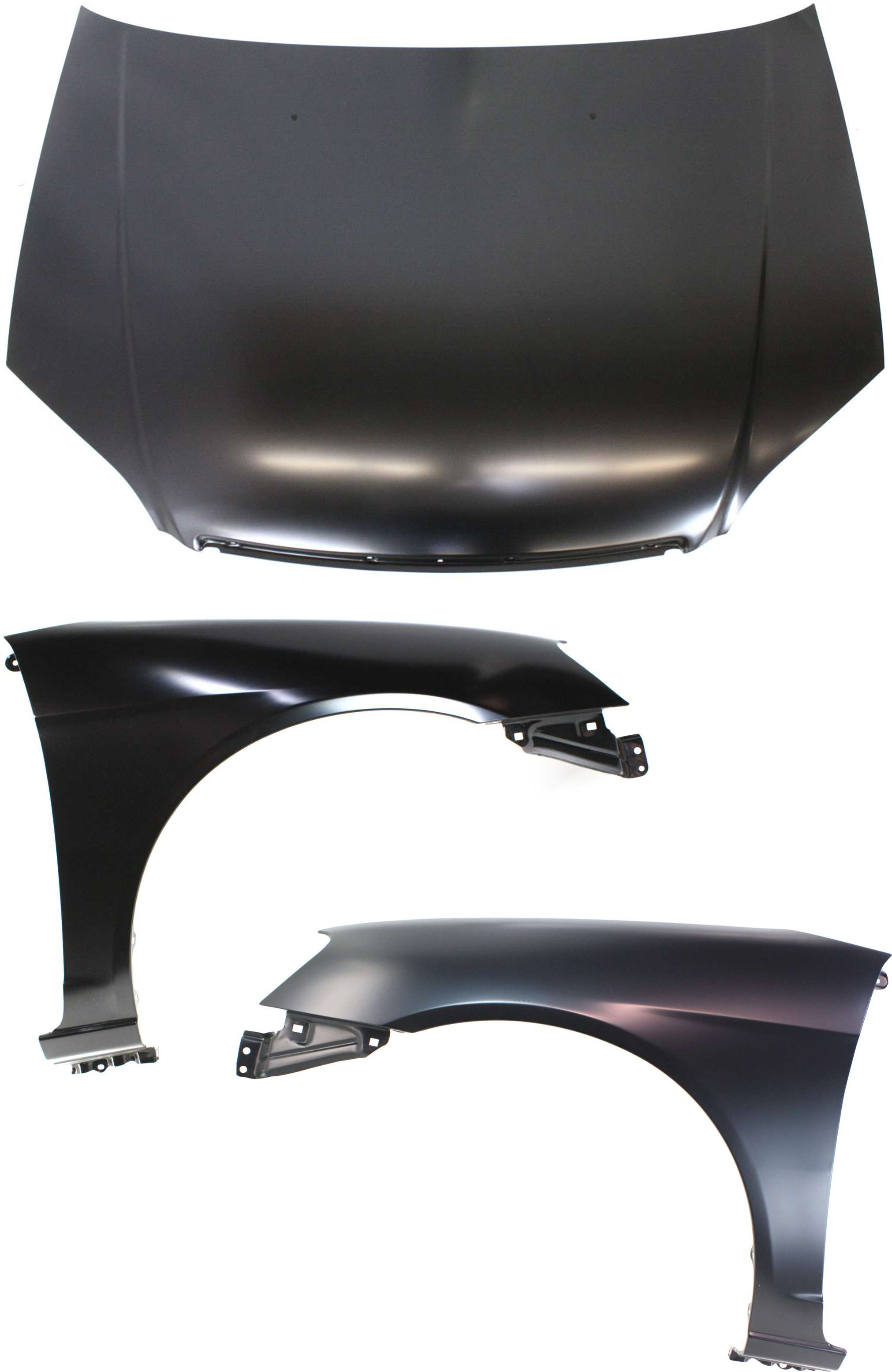 AM CIVIC 01-03 HOOD 3 pc Kit with Fenders SKU KIT 111316-31 Partslink HO1230134 HO1240153 HO1241153 OEM 60100S5DA90ZZ 60261S5DA90ZZ 60