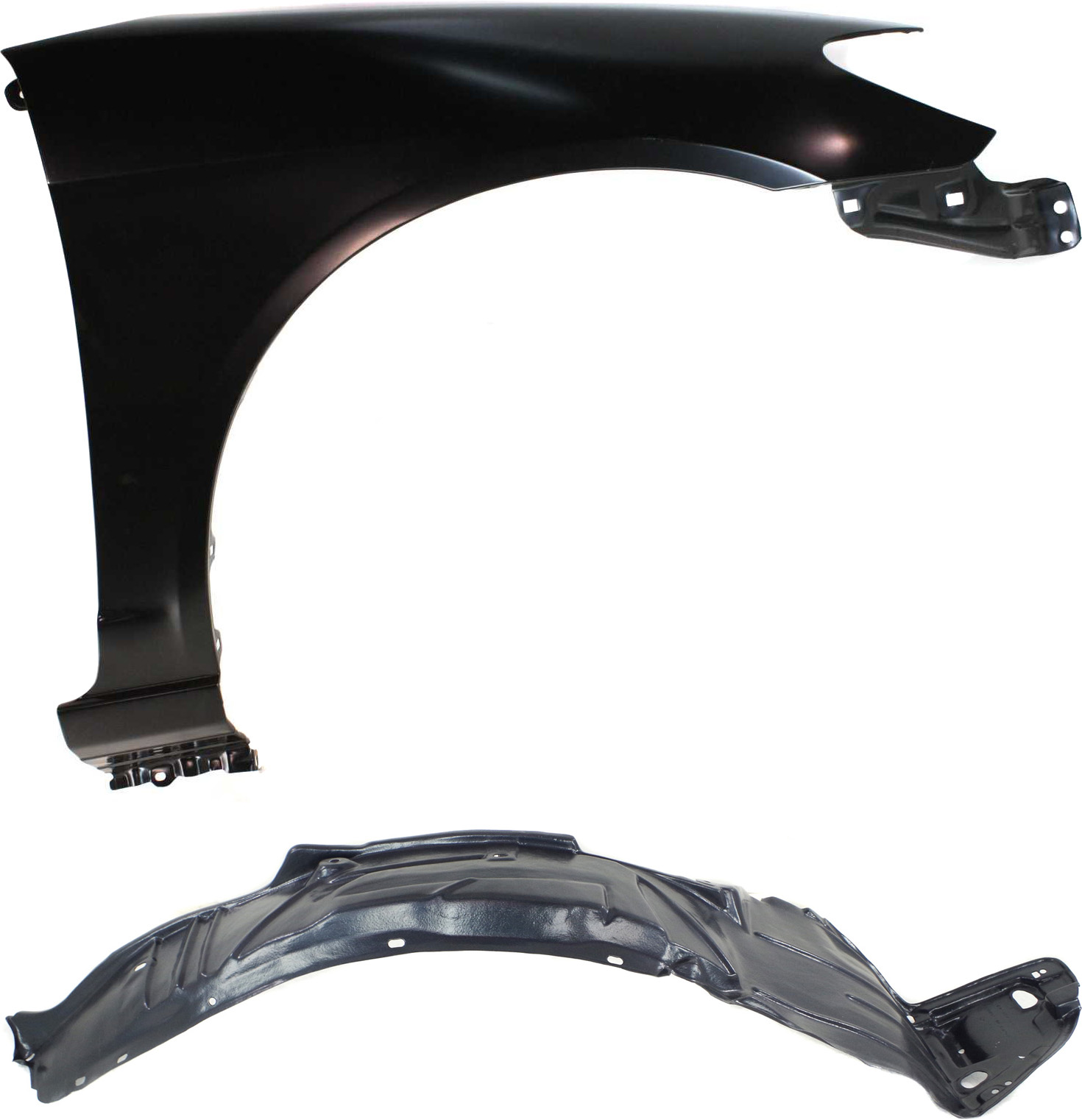AM CIVIC 04-05 FRONT FENDER RH Primed 2 pc Kit with Fender and Fender Liner SKU KIT 111316-50 Partslink HO1241162 HO1249122 OEM 60211S5AA80ZZ 74101S5BJ01