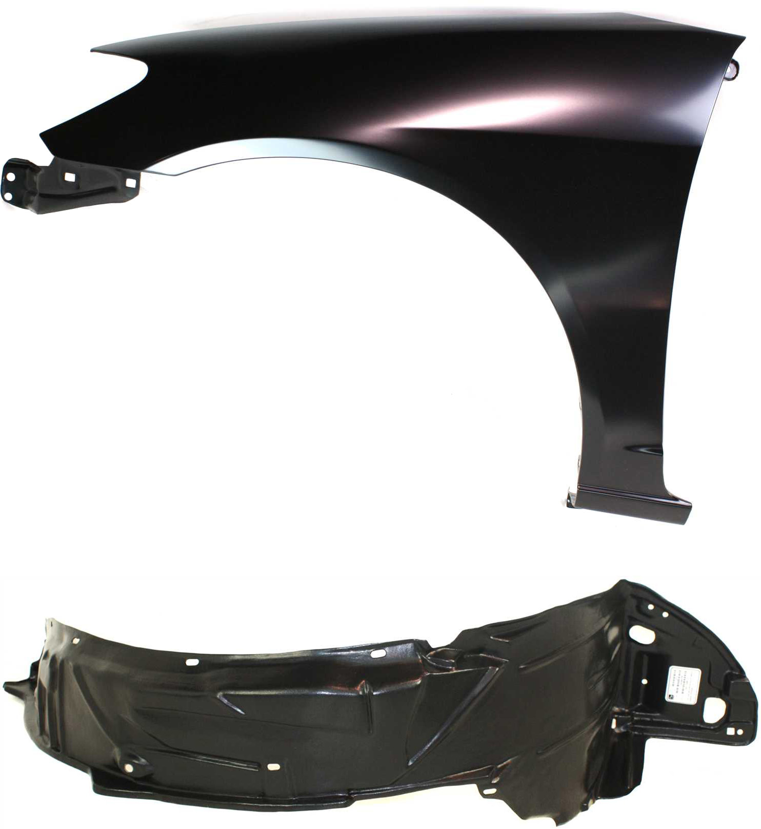 AM CIVIC 04-05 FRONT FENDER LH Primed 2 pc Kit with Fender and Fender Liner SKU KIT 111316-51 Partslink HO1240162 HO1248121 OEM 60261S5AA80ZZ 74151S5AJ00