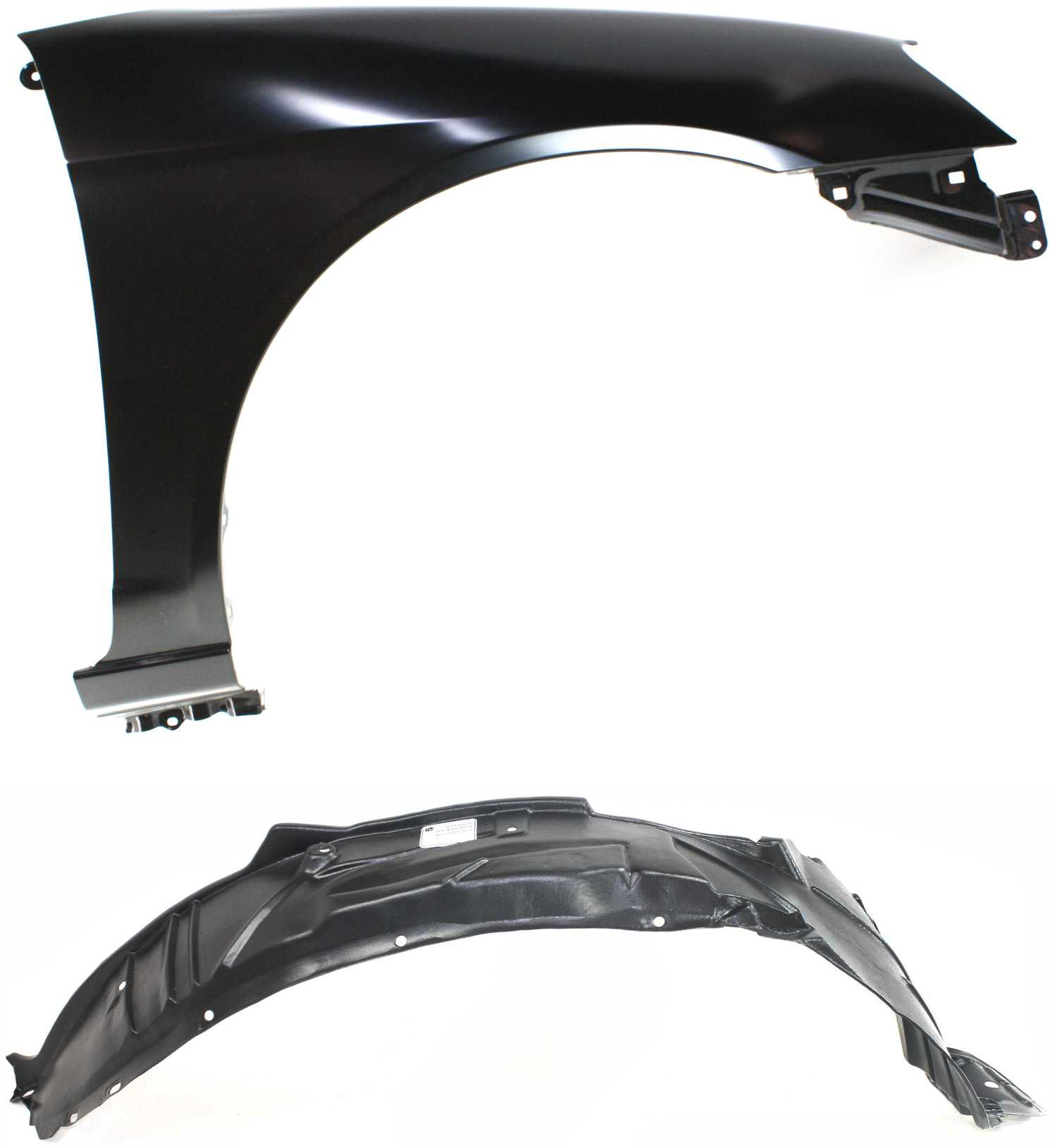 AM CIVIC 01-03 FRONT FENDER RH 2 pc Kit with Fender and Fender Liner SKU KIT 111316-52 Partslink HO1241153 HO1249109 OEM 60211S5DA90ZZ 74101S5A000
