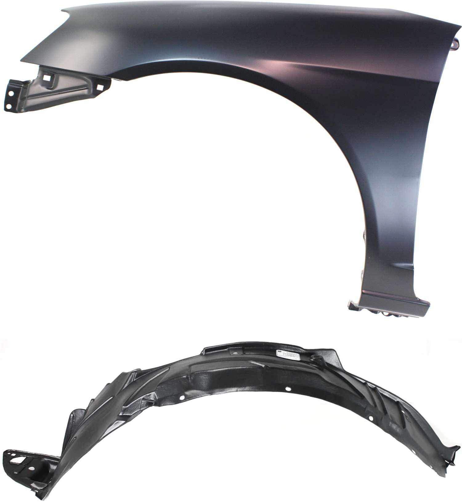 AM CIVIC 01-03 FRONT FENDER LH 2 pc Kit with Fender and Fender Liner SKU KIT 111316-53 Partslink HO1240153 HO1248109 OEM 60261S5DA90ZZ 74151S5A000