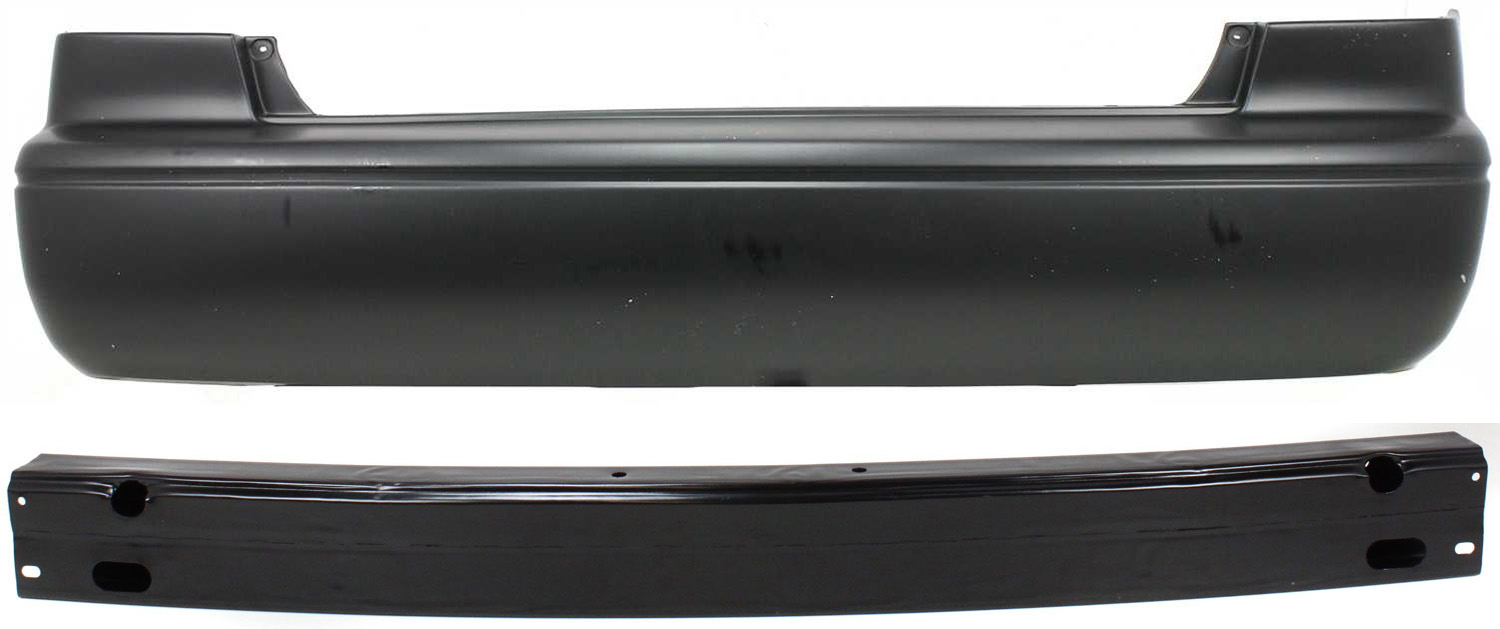 AM CAMRY 00-01 REAR BUMPER COVER 2 pc Kit with Bumper Reinforcement SKU KIT 111316-54 Partslink TO1100194 TO1106152 OEM 52159AA902-52171AA031