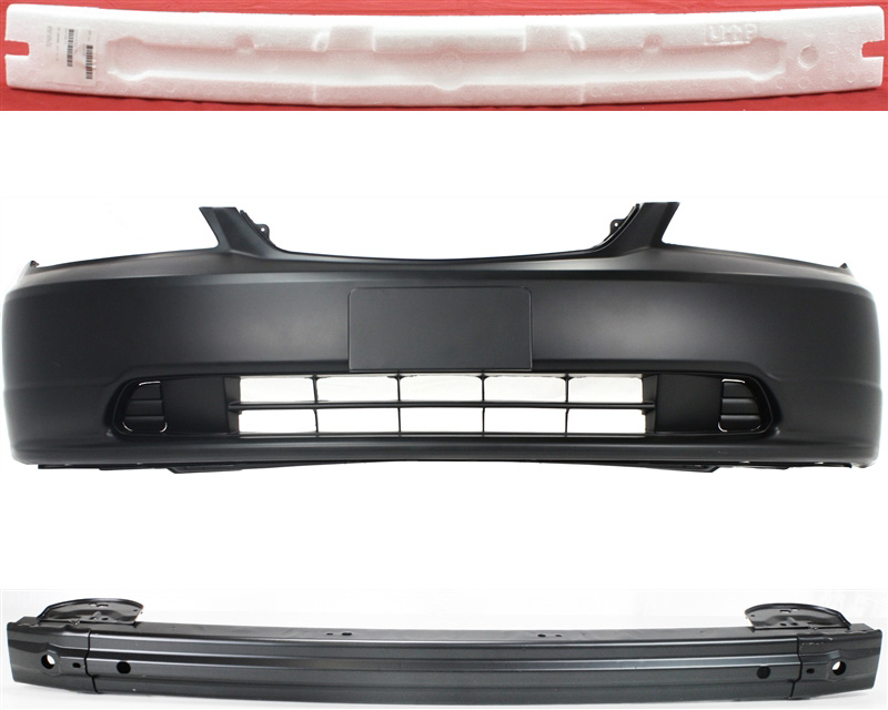 AM CIVIC 01-03 FRONT BUMPER COVER Primed 3 pc Kit with Bumper Absorber and Bumper Reinforcement SKU KIT 111316-56 Partslink HO1000197 HO1070130 HO1070136 HO1006156 OEM 04711S5PA90ZZ 71170S5DA01-7117