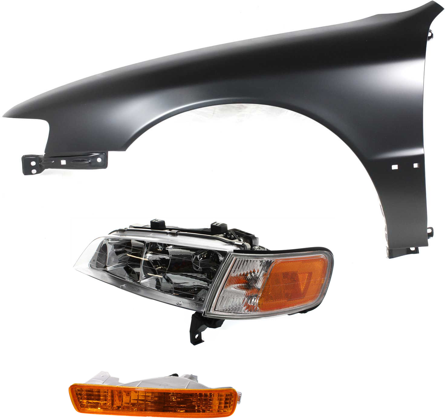 AM ACCORD 94-95 HEAD LAMP LH Assembly Halogen 3 pc Kit with Fender and Turn Signal Light SKU KIT 111416-20 Partslink HO2502106 HO1240122 HO2530106 OEM 33150SV4A02-60261SV4508ZZ 3335