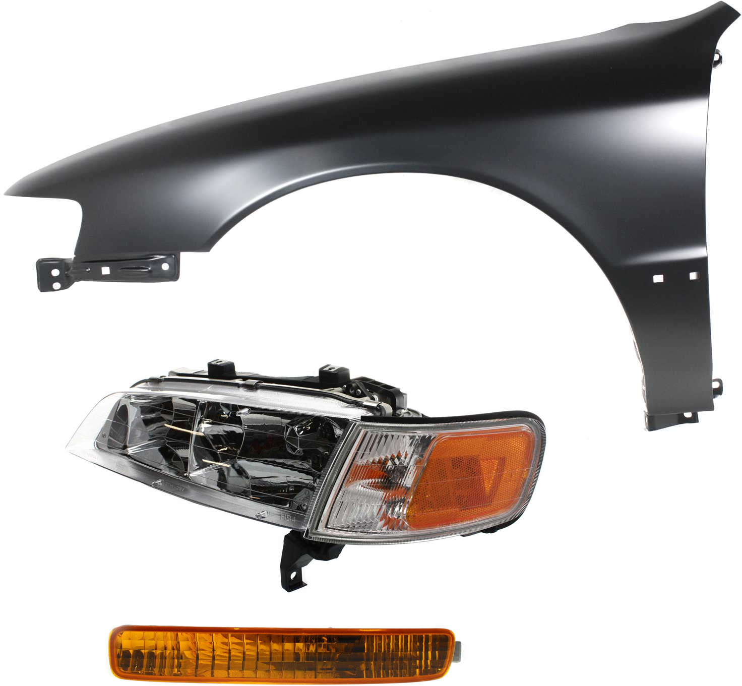 AM ACCORD 96-97 HEAD LAMP LH Assembly Halogen 3 pc Kit with Fender and Turn Signal Light SKU KIT 111416-22 Partslink HO2502106 HO1240122 HO2530116 OEM 33150SV4A02-60261SV4508ZZ 3335