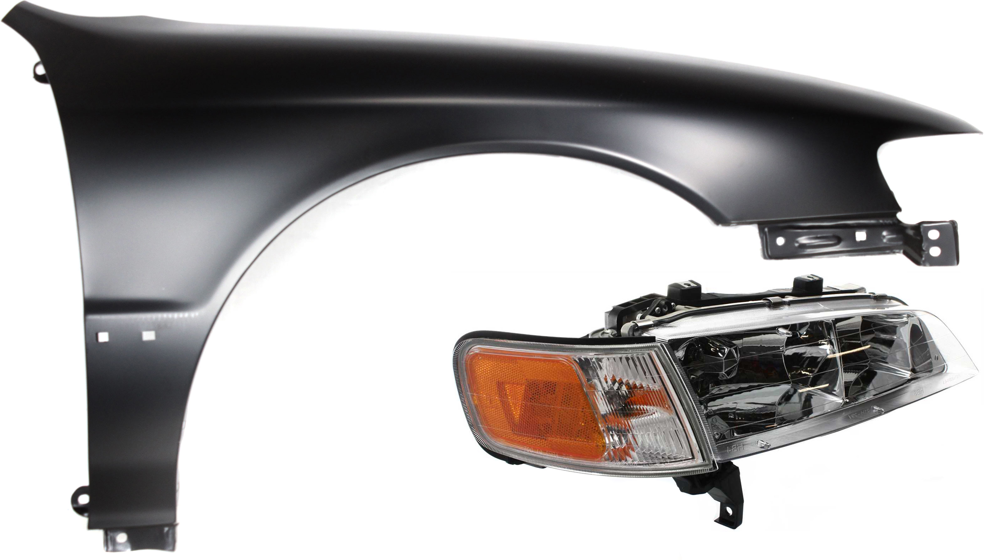 AM ACCORD 94-97 HEAD LAMP RH Assembly Halogen 2 pc Kit with Fender SKU KIT 111416-27 Partslink HO2503106 HO1241122 OEM 33100SV4A02-60211SV4508ZZ