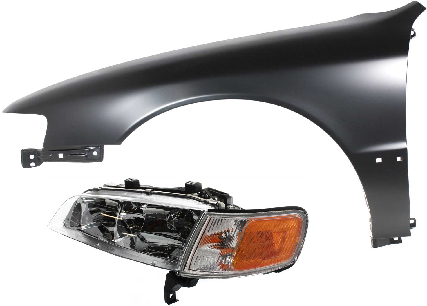 AM ACCORD 94-97 HEAD LAMP LH Assembly Halogen 2 pc Kit with Fender SKU KIT 111416-28 Partslink HO2502106 HO1240122 OEM 33150SV4A02-60261SV4508ZZ