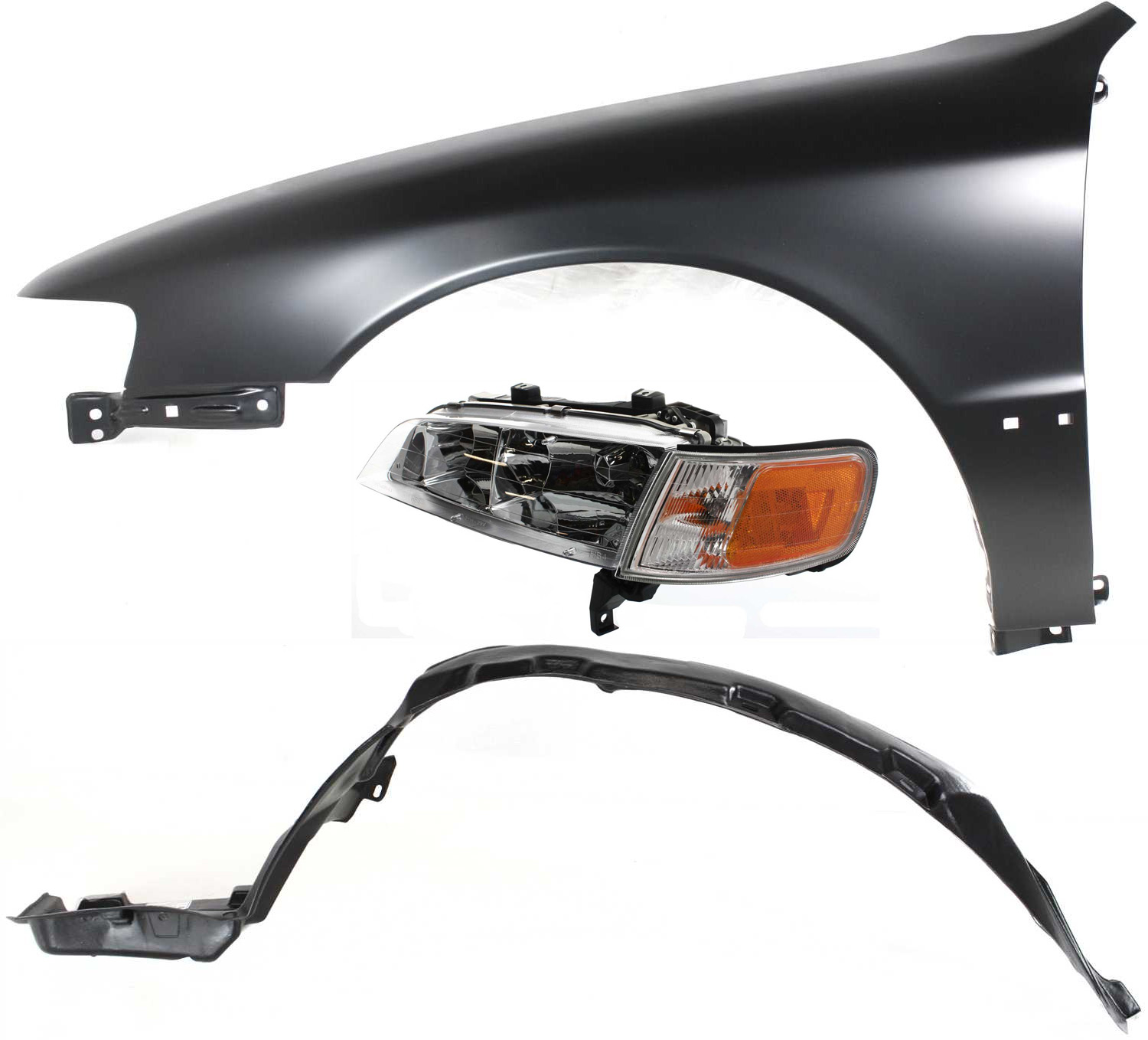 AM ACCORD 94-97 HEAD LAMP LH Assembly Halogen 3 pc Kit with Fender and Fender Liner SKU KIT 111416-30 Partslink HO2502106 HO1240122 HO1248107 OEM 33150SV4A02-60261SV4508ZZ 7415