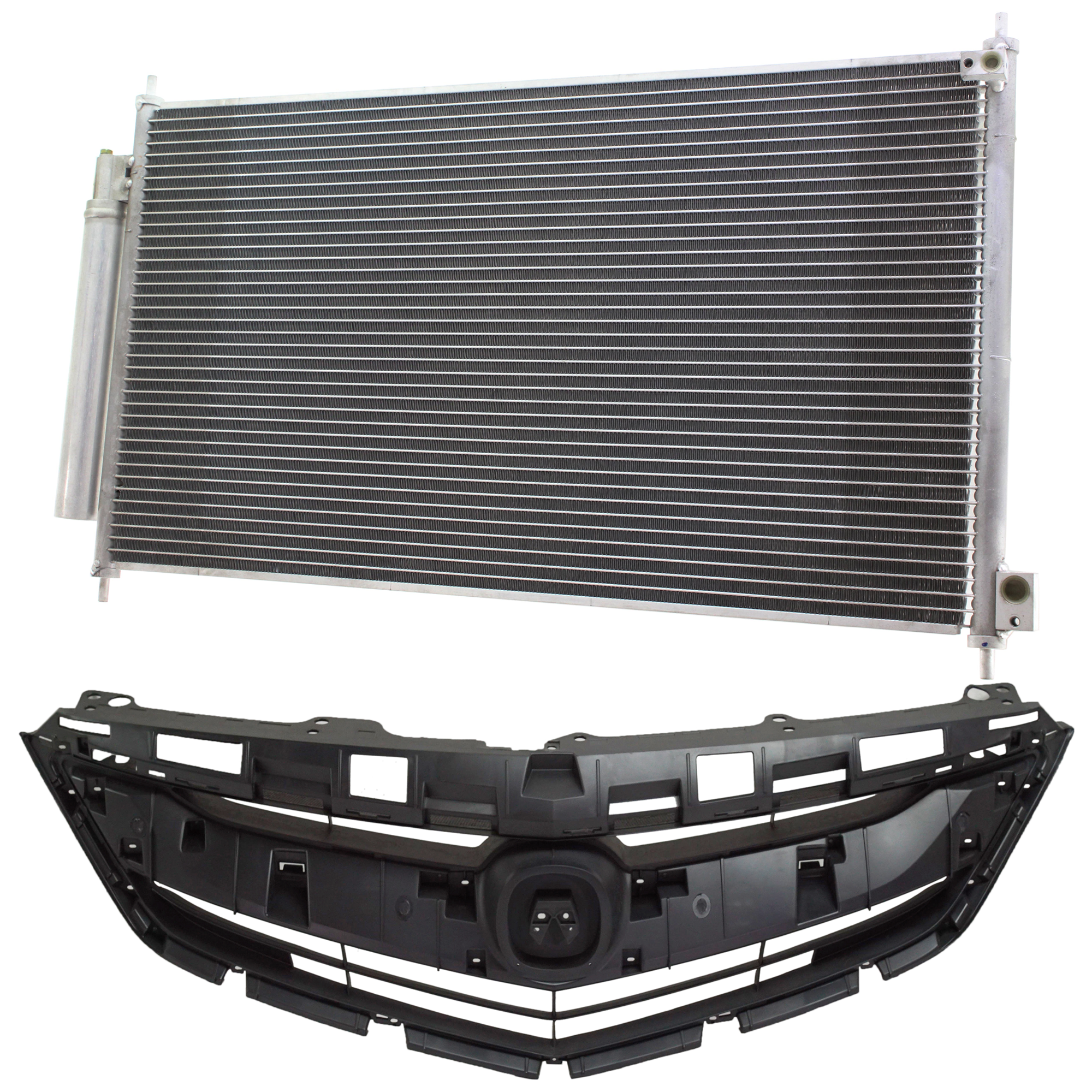 AM ILX 16-18 GRILLE 2 pc kit Textured Black Shell and Insert with A C Condenser SKU KIT 111423-02 Partslink AC1200129 HO3030156 OEM 71121TX6A51-80110TR0A02