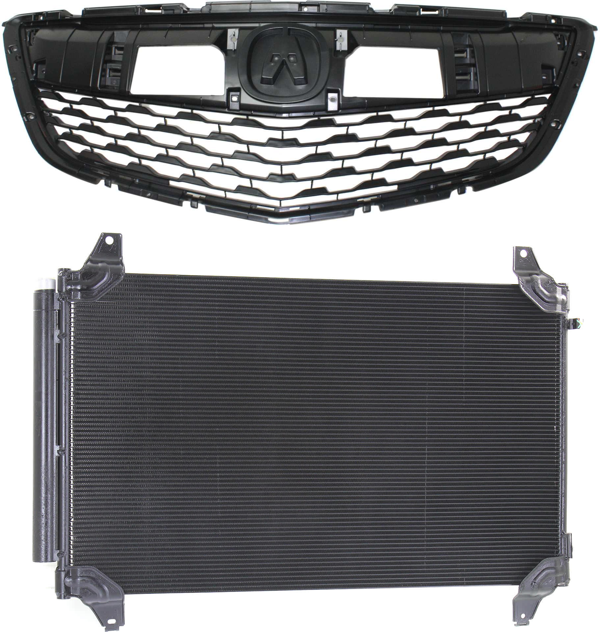 AM MDX 14-16 GRILLE 2 pc kit Paintable Shell and Insert with A C Condenser SKU KIT 111423-10 Partslink AC1200121 AC3030128 HO3030165 OEM 75101TZ5A03-80100TZ5A03-80100T