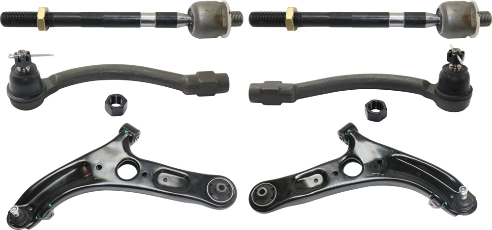 AM ELANTRA 11-16 VELOSTER 12-17 FRONT CONTROL ARM KIT RH AND LH Lower w ball joint s 6 pc Kit with Tie Rod End SKU KIT 111517-03 Partslink HY4511103 OEM 545003X000-545013X000-565403X0