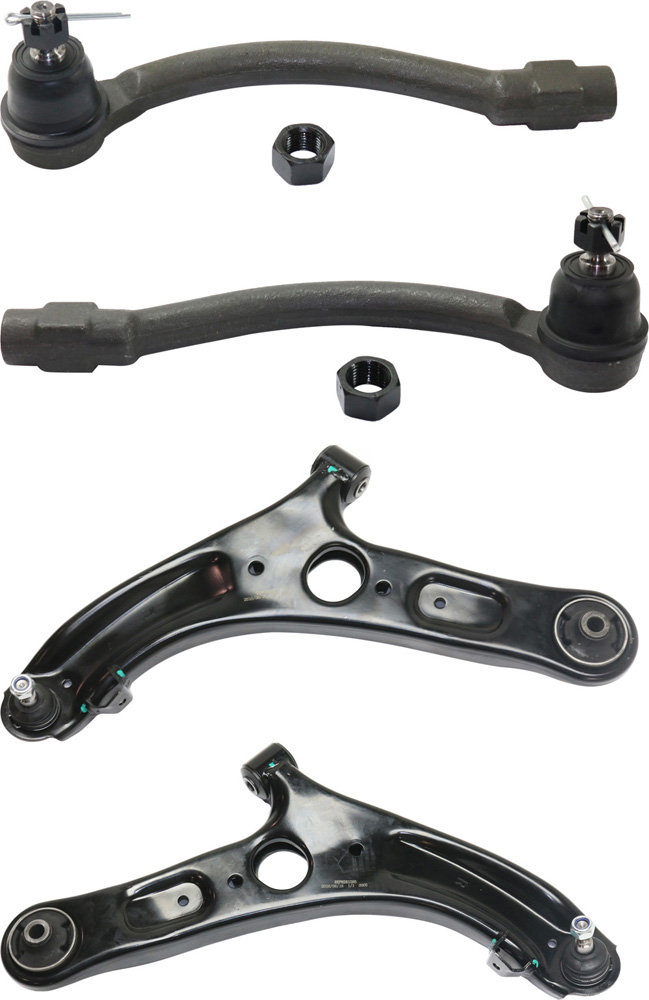 AM ELANTRA 11-16 VELOSTER 12-17 FRONT CONTROL ARM KIT RH AND LH Lower w ball joint s 4 pc Kit with Tie Rod End SKU KIT 111517-04 Partslink HY4511103 OEM 545003X000-545013X000-568203X0