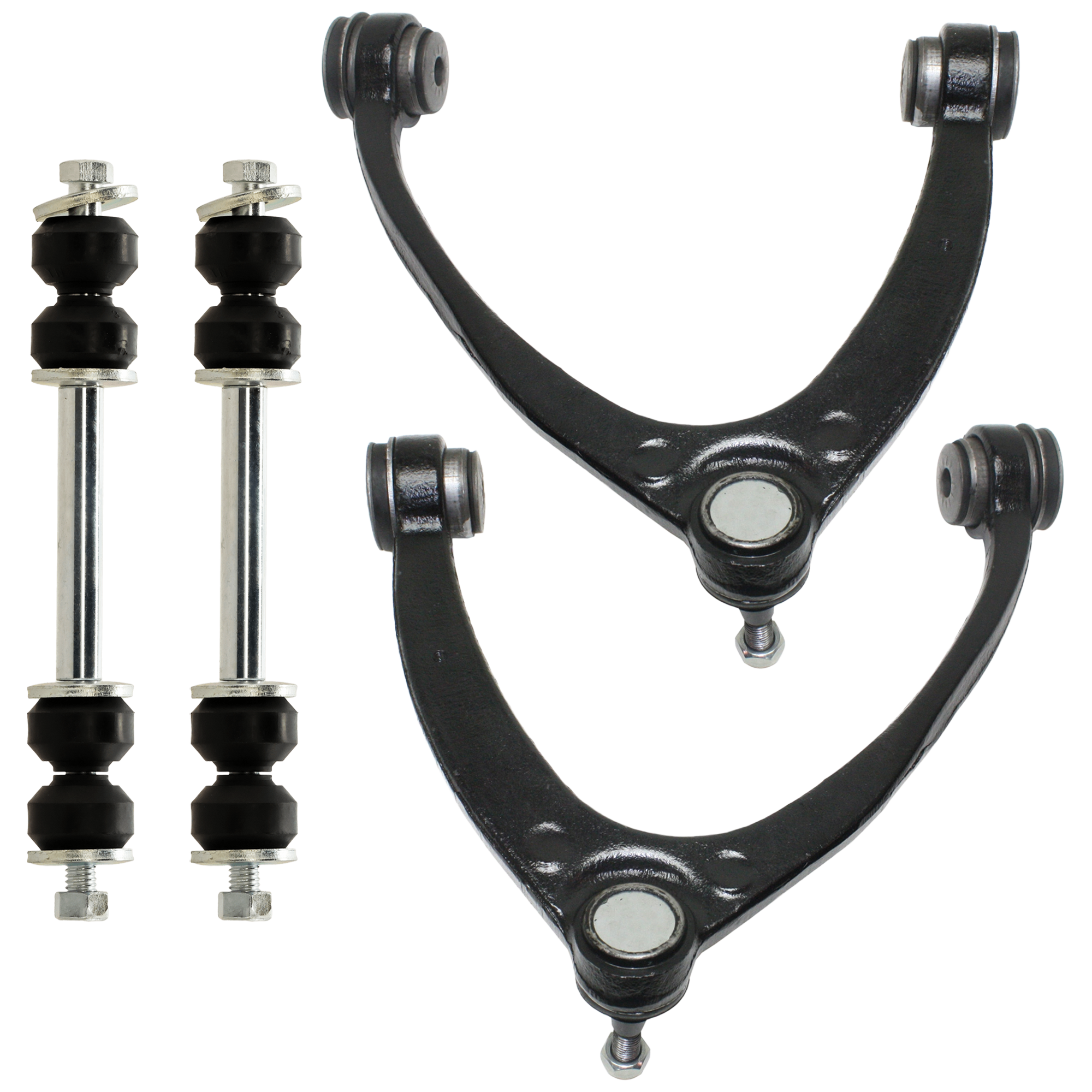 AM ESCALADE TAHOE YUKON 07-16 FRONT CONTROL ARM KIT RH AND LH Upper w ball joint s 4 pc Kit with Sway Bar Link SKU KIT 111517-08 OEM 15096197-25812725-15096198-258