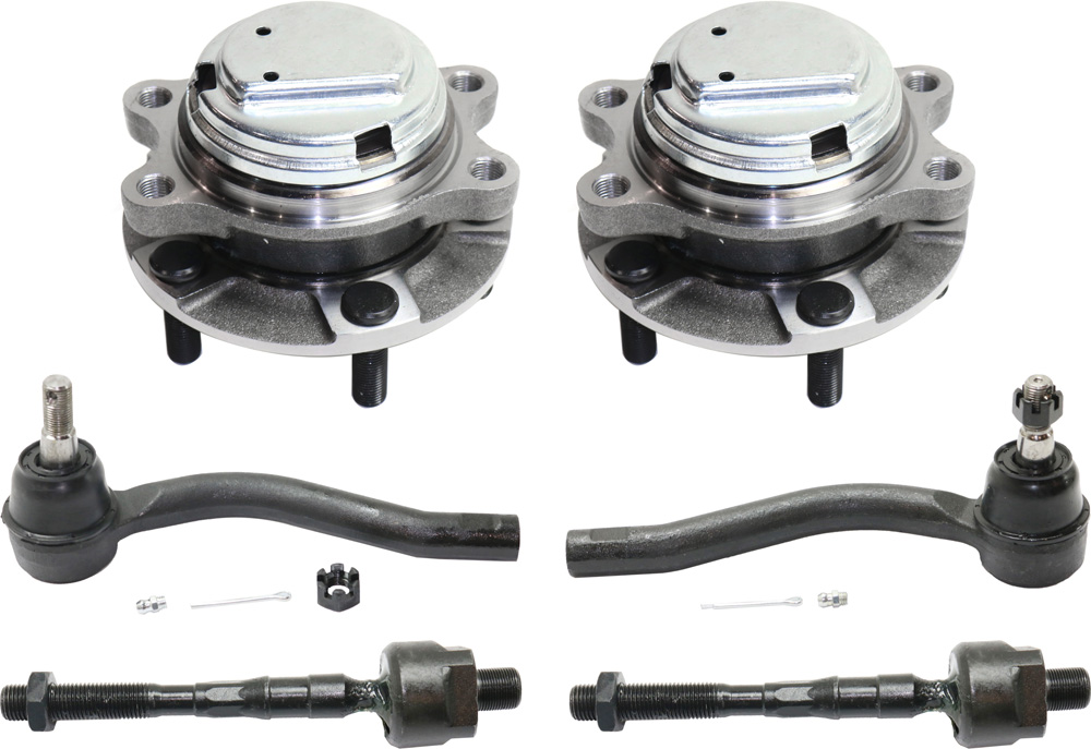 AM M35 M45-06-10 FRONT HUB ASSEMBLY RH AND LH 6 pc Kit RWD with Tie Rod Ends SKU KIT 111517-11 OEM 402024GA0A 48521EG027 D8640EG0