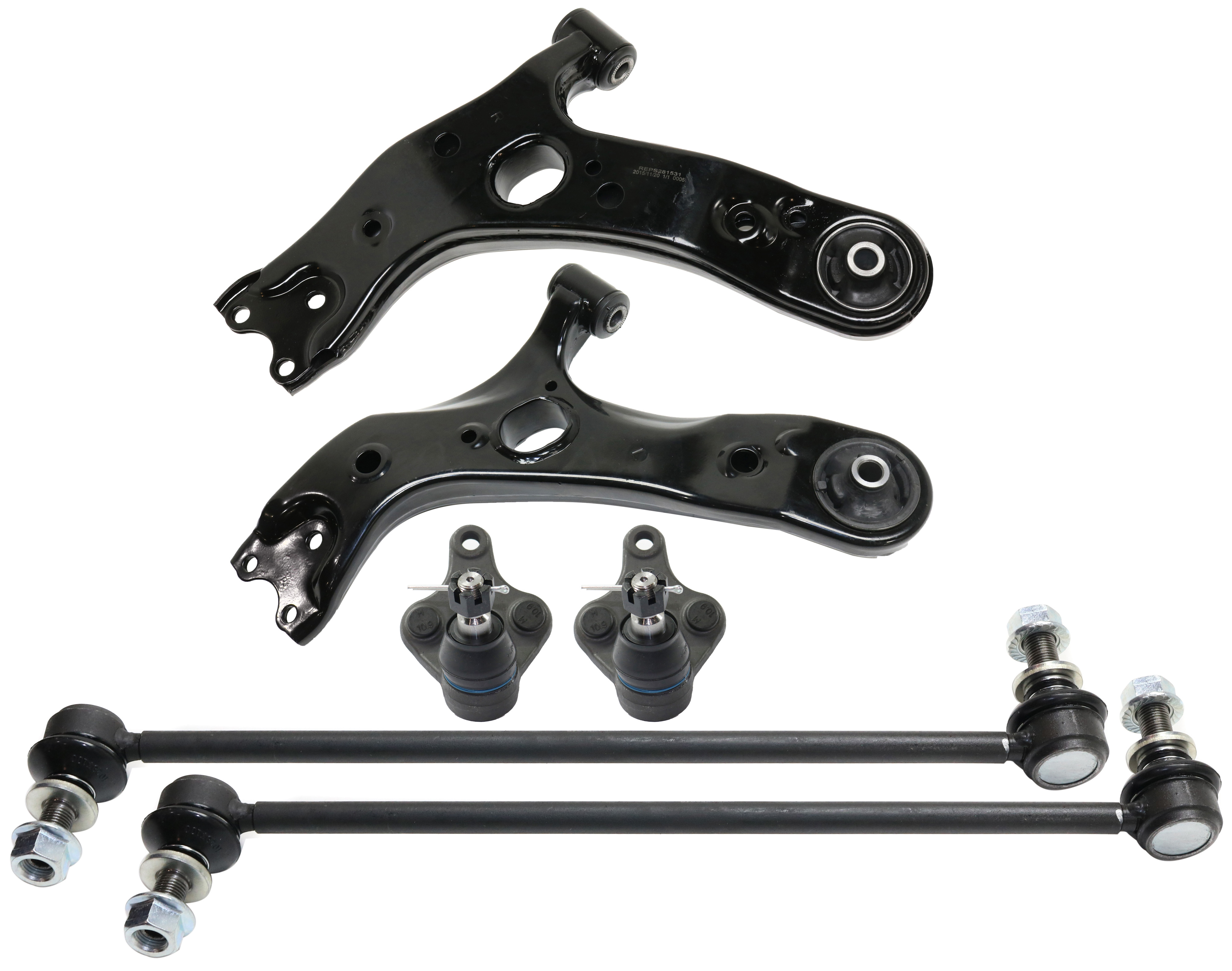 AM XB 08-15 PRIUS V 12-17 COROLLA IM 17-17 FRONT CONTROL ARM KIT RH AND LH Lower w ball joint s 6 pc Kit with Ball Joint and Sway Bar Link SKU KIT 111517-21 OEM 4333019245-4806912300-48068123