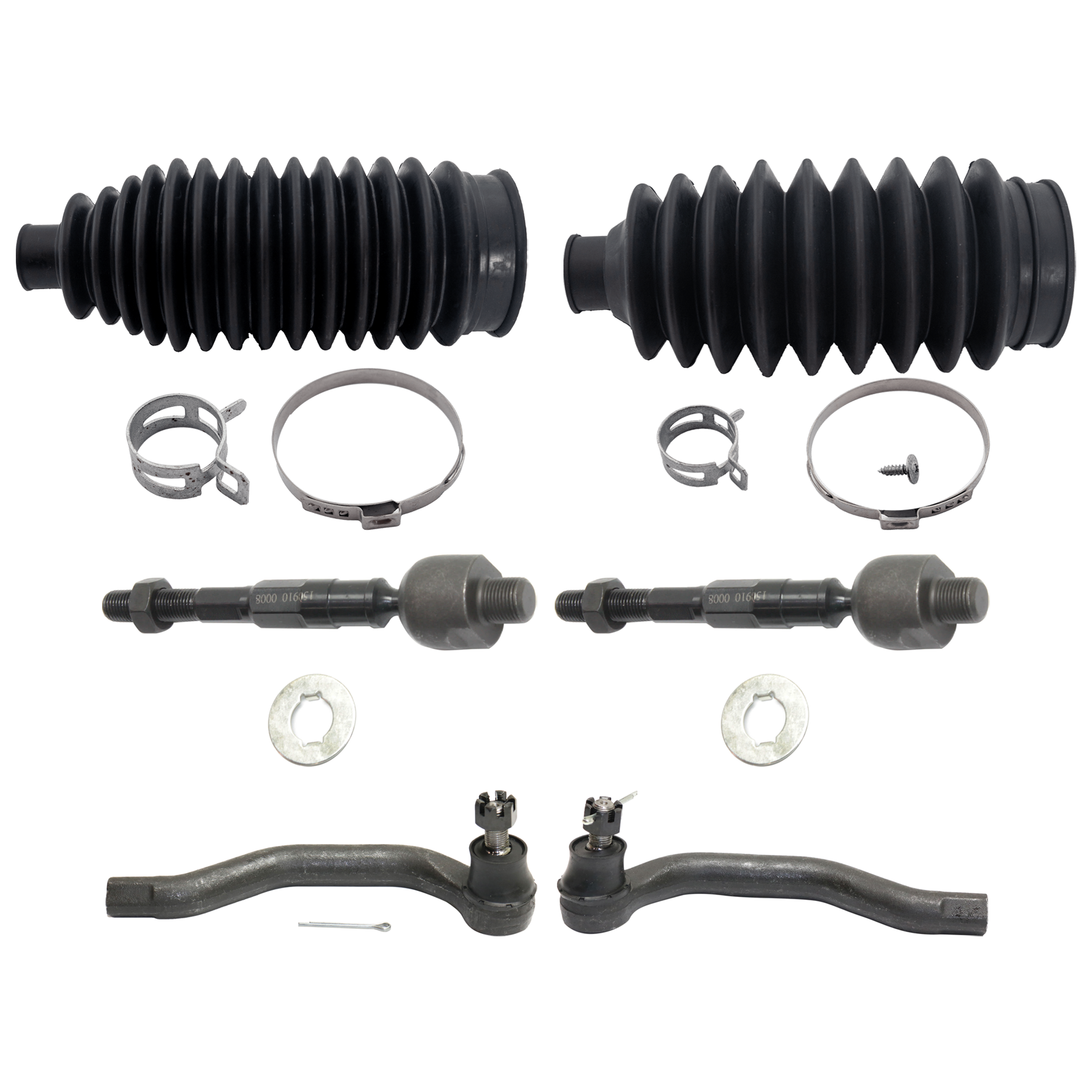 AM CIVIC 06-11 FRONT SUSPENSION KIT RH AND LH 6 pc kit w Steering Rack Boots and Tie Rod Ends SKU KIT 111722-10 OEM 53534SNAA01-53535SNAA01-53010S