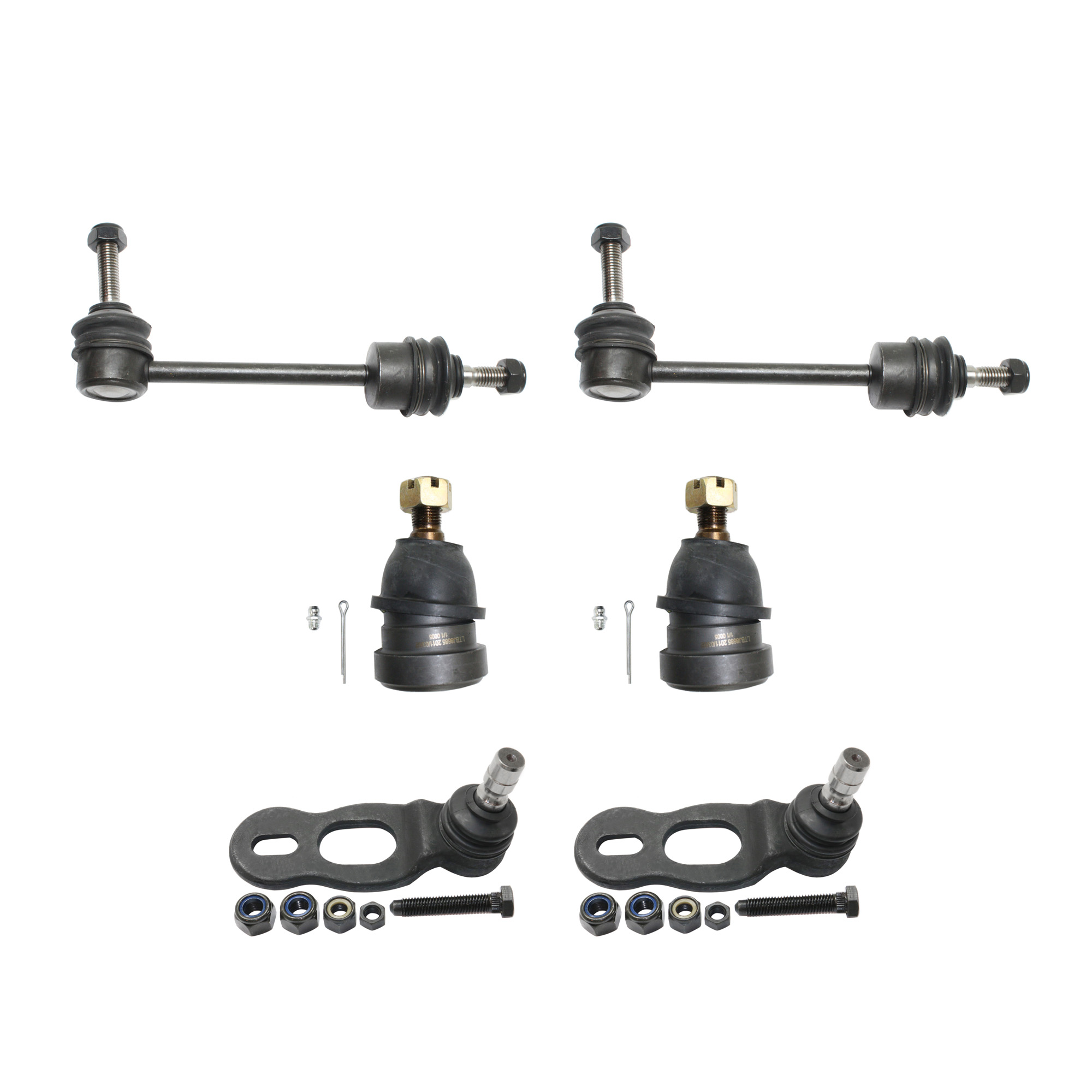 AM CROWN VICTORIA GRAND MARQUIS TOWN CAR 95-02 FRONT SUSPENSION KIT RH AND LH 6 pc kit with Sway Bar Links and Ball Joints SKU KIT 111815-02 OEM 104226-5051223-2601463OS 2W7Z3