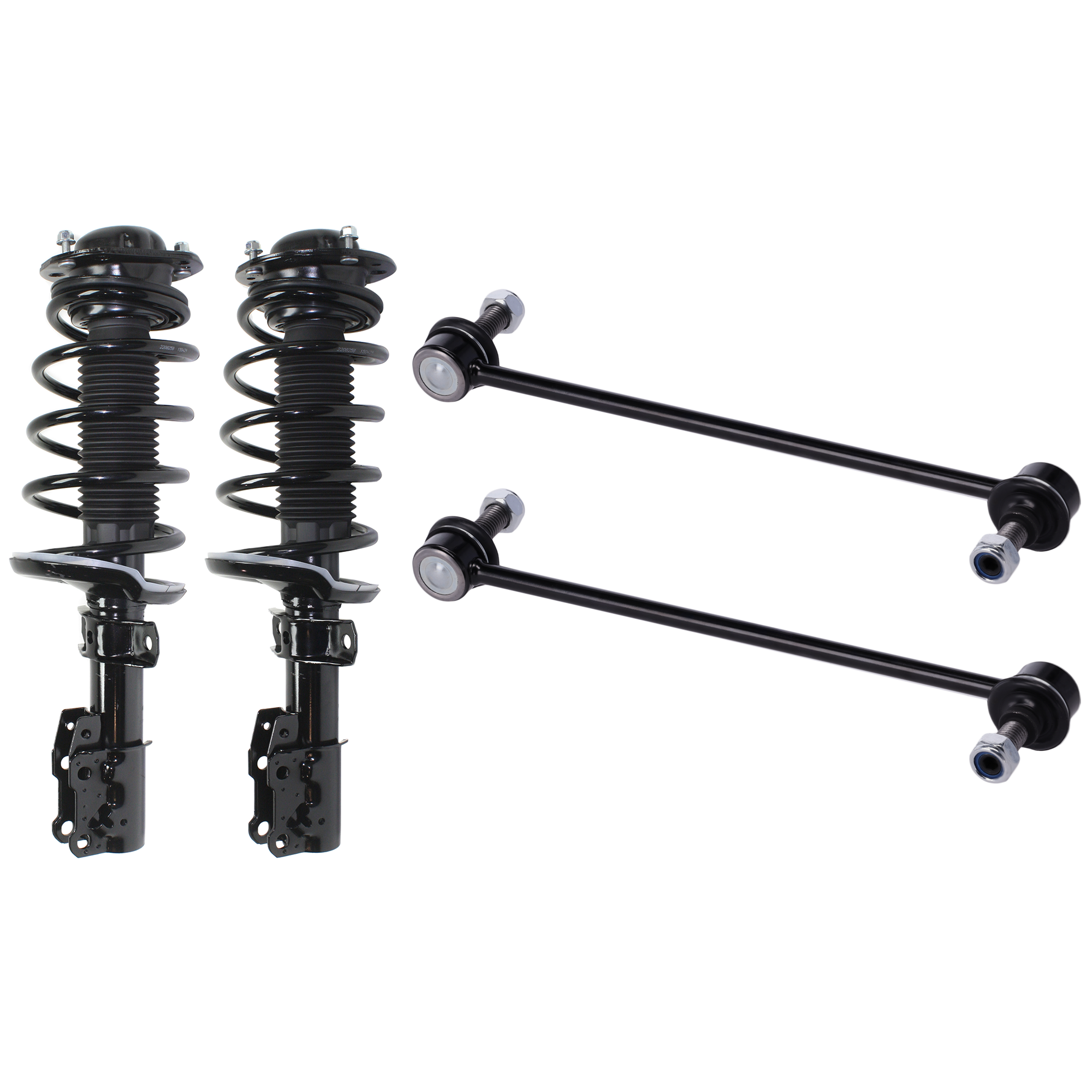 AM COBALT 05-10 G5-07-09 HHR 08-09 FRONT SUSPENSION KIT RH AND LH 4 pc Kit with Loaded Struts and Sway Bar Links SKU KIT 111815-04 OEM 19181044-19181251-10368516-889
