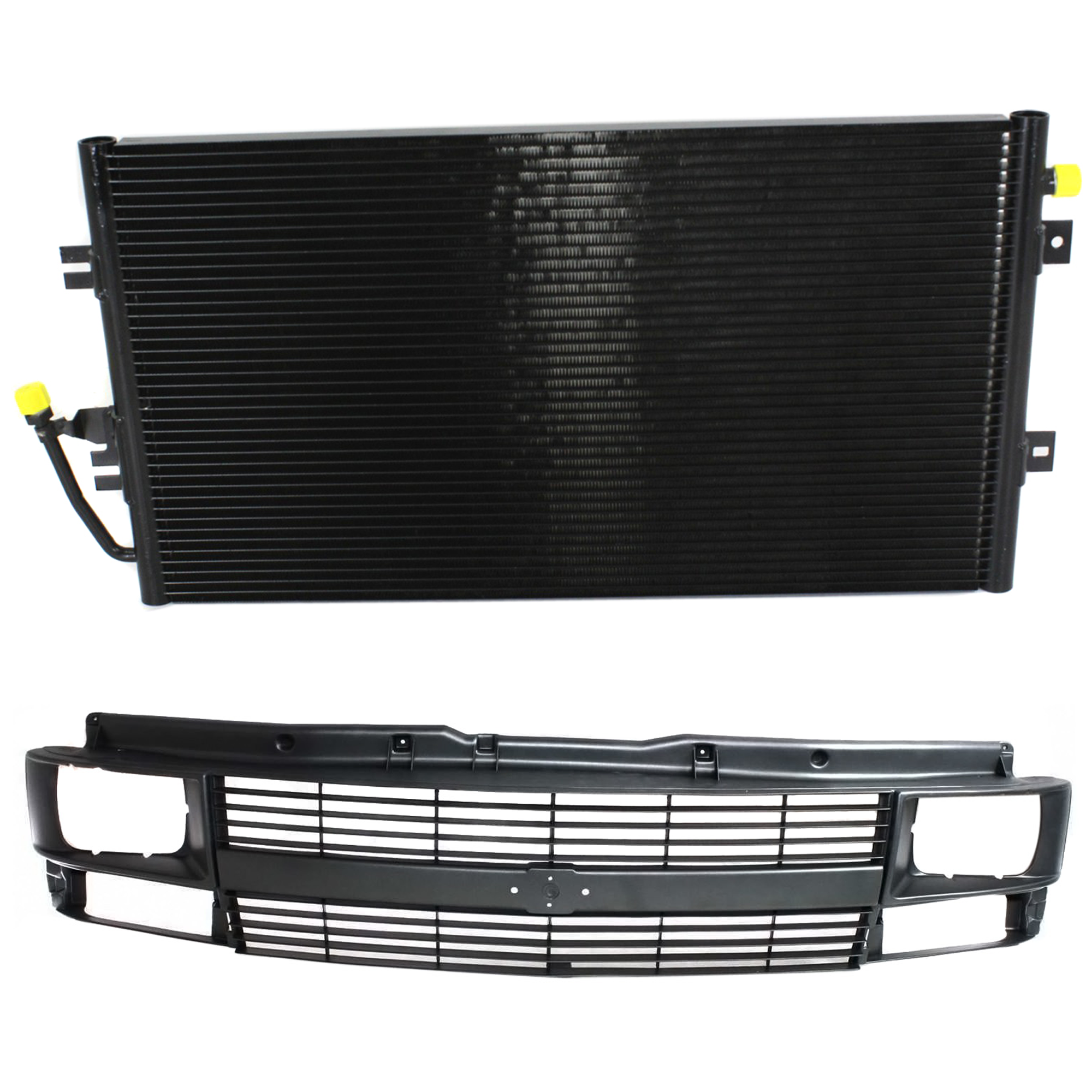 AM ASTRO 95-05 GRILLE 2 pc kit Black with A C Condenser SKU KIT 111823-62 Partslink GM1200372 GM3030178 OEM 88968936-52456513