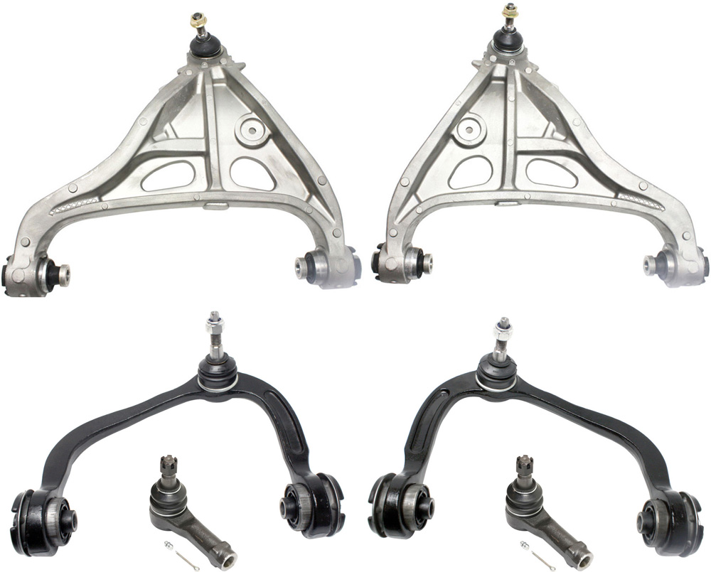 AM F 150-04-08 MARK LT 06-08 FRONT CONTROL ARM KIT RH AND LH Upper and Lower 6 pc kit with Tie Rod Ends SKU KIT 112118-01 OEM 4L3Z3085AB 6L3Z3085AL 7L1Z3085