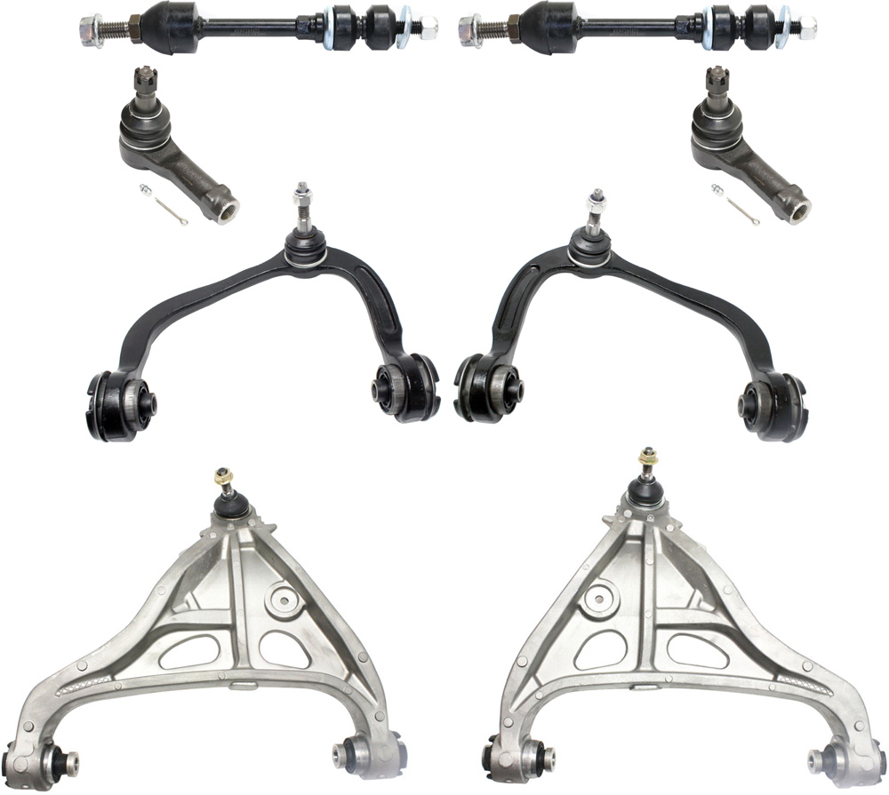 AM F 150-05-08 MARK LT 06-08 FRONT CONTROL ARM KIT RH AND LH Upper and Lower 8 pc Kit with Control Arms Sway Bar Links and Tie Rod Ends SKU KIT 112118-02 OEM 4L3Z3085AB 6L3Z3085AL 7L1Z3085