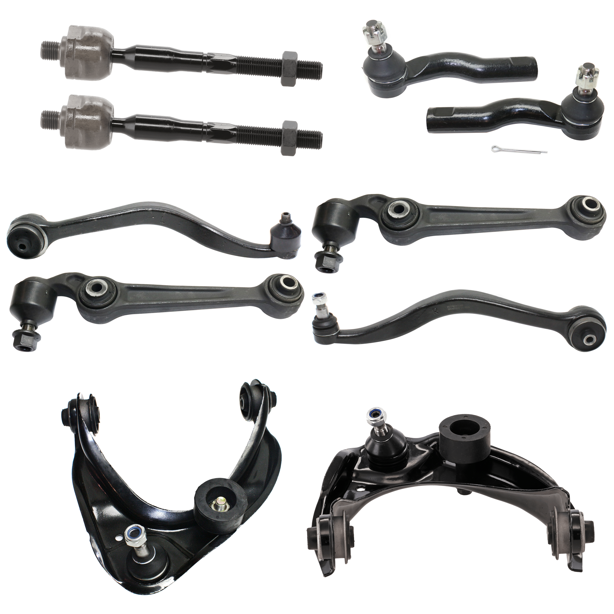 AM FUSION 10-12 FRONT CONTROL ARM RH AND LH Upper and Lower Frontward and Rearward w Ball Joint and Bushing 10 pc kit w Tie Rod Ends SKU KIT 112118-09 OEM 7E5Z3078R BE5Z3078A 6M8Z3078A
