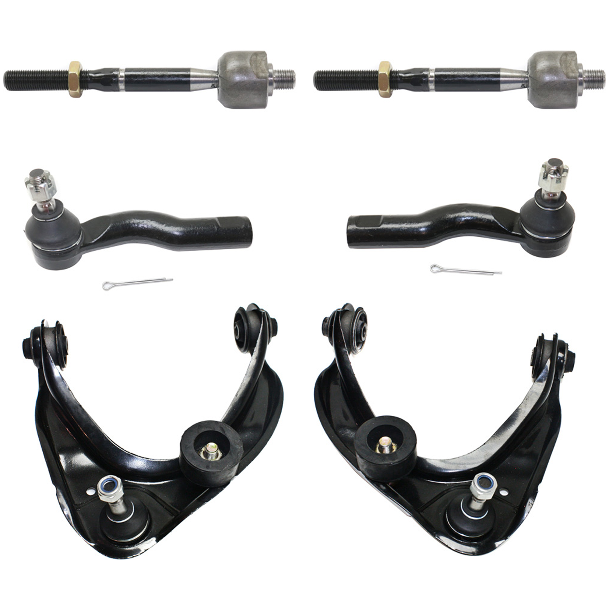 AM FUSION 10-12 FRONT CONTROL ARM KIT RH AND LH Upper 6 pc kit with Tie Rod End and Tie Rod Ends SKU KIT 112118-12 OEM GK2A34250C GR8C34250-7E5Z3085L