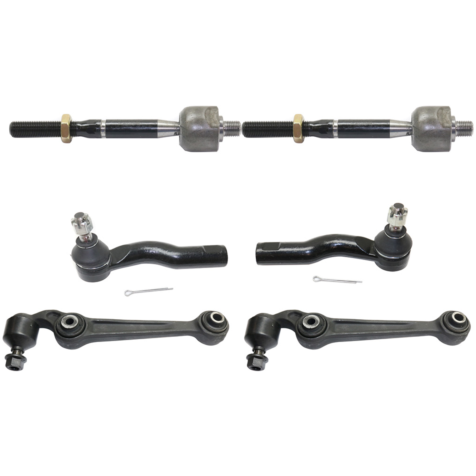 AM FUSION 10-12 FRONT CONTROL ARM KIT RH AND LH Lower Frontward 6 pc kit with Tie Rod End and Tie Rod Ends SKU KIT 112118-13 OEM 7E5Z3078R BE5Z3078A 6M8Z3078A