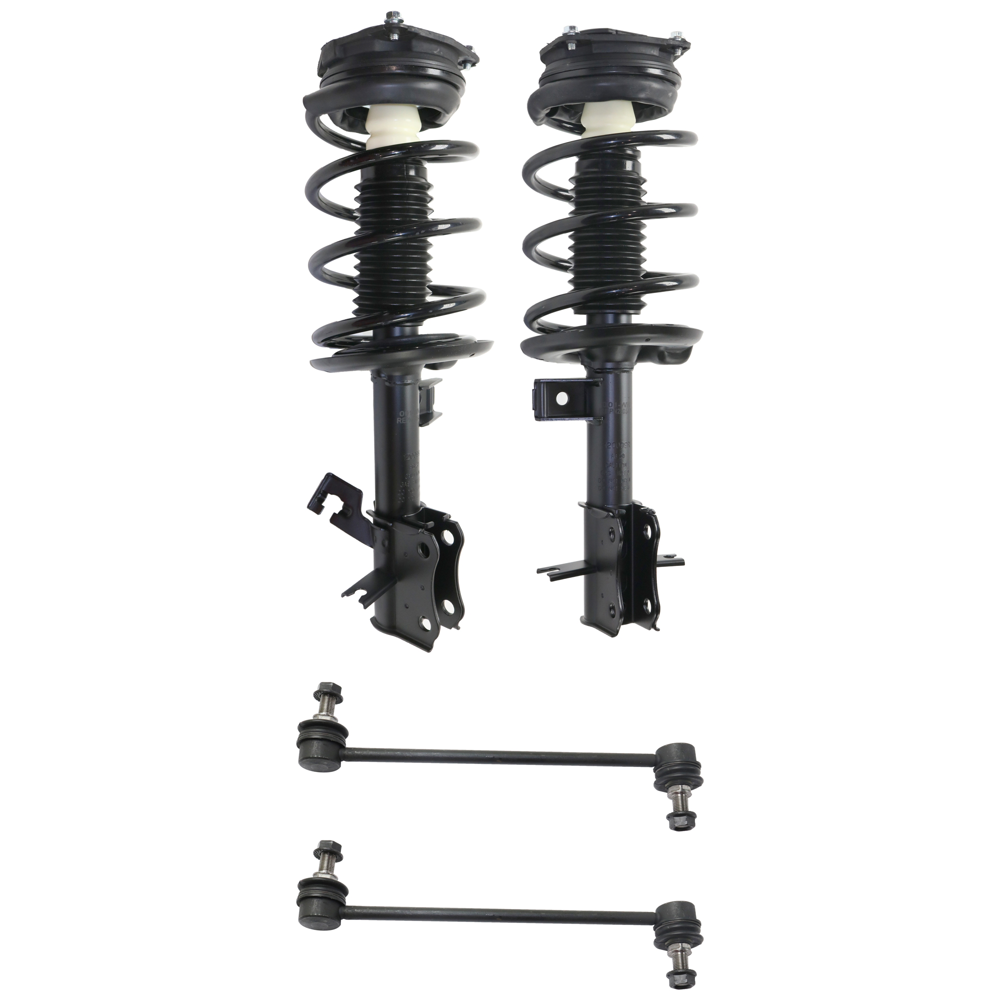 AM SENTRA 07-12 FRONT SUSPENSION KIT RH AND LH 4 pc Kit with Loaded Struts and Sway Bar Links SKU KIT 112118-27 OEM E4303ET00B E4303ZJ60A E4302ET0