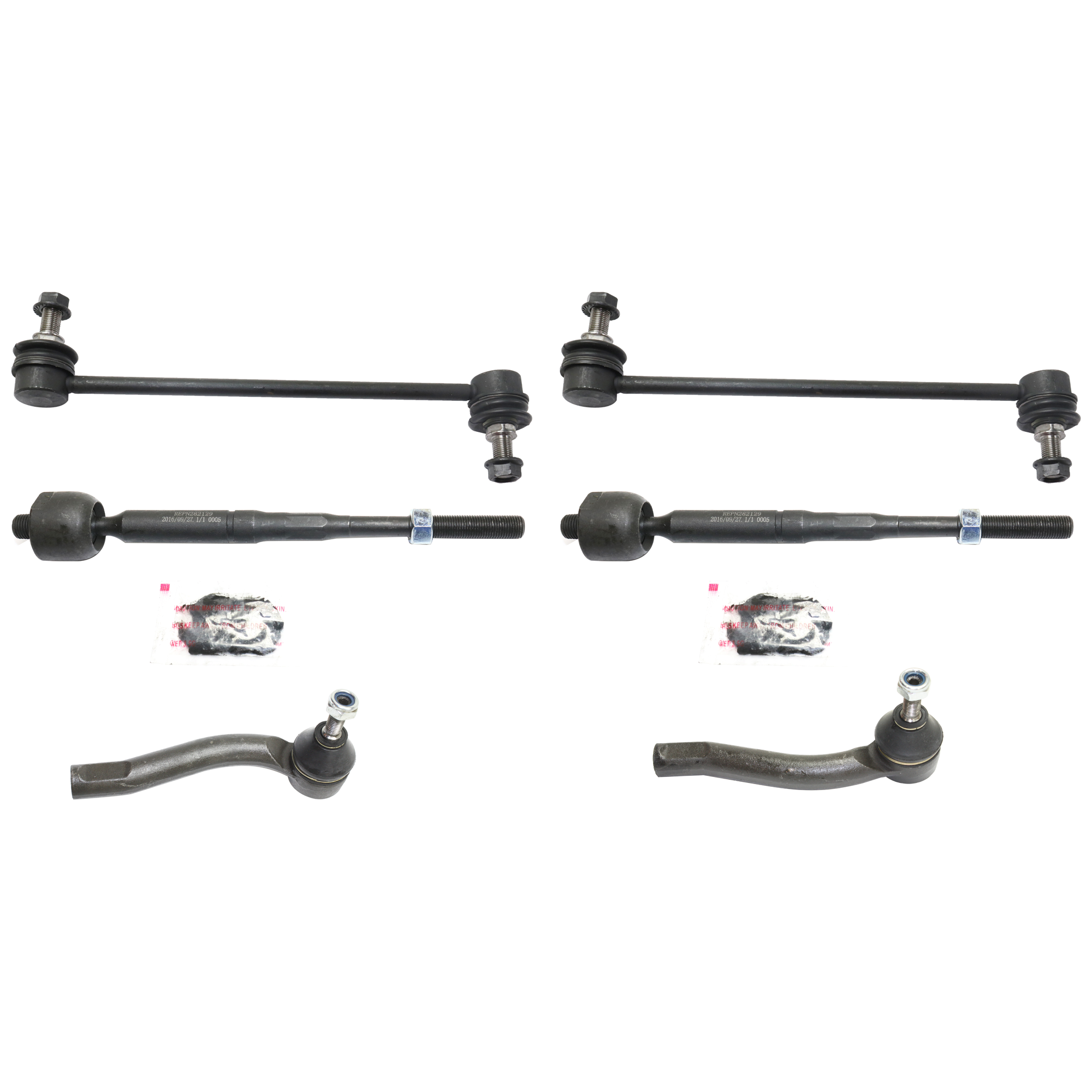 AM SENTRA 07-12 FRONT SUSPENSION KIT 6 pc Kit with Sway Bar Links and Tie Rod Ends SKU KIT 112118-28 Partslink NI4522100 OEM 54618ET00A 48521ET00A D8640ET0