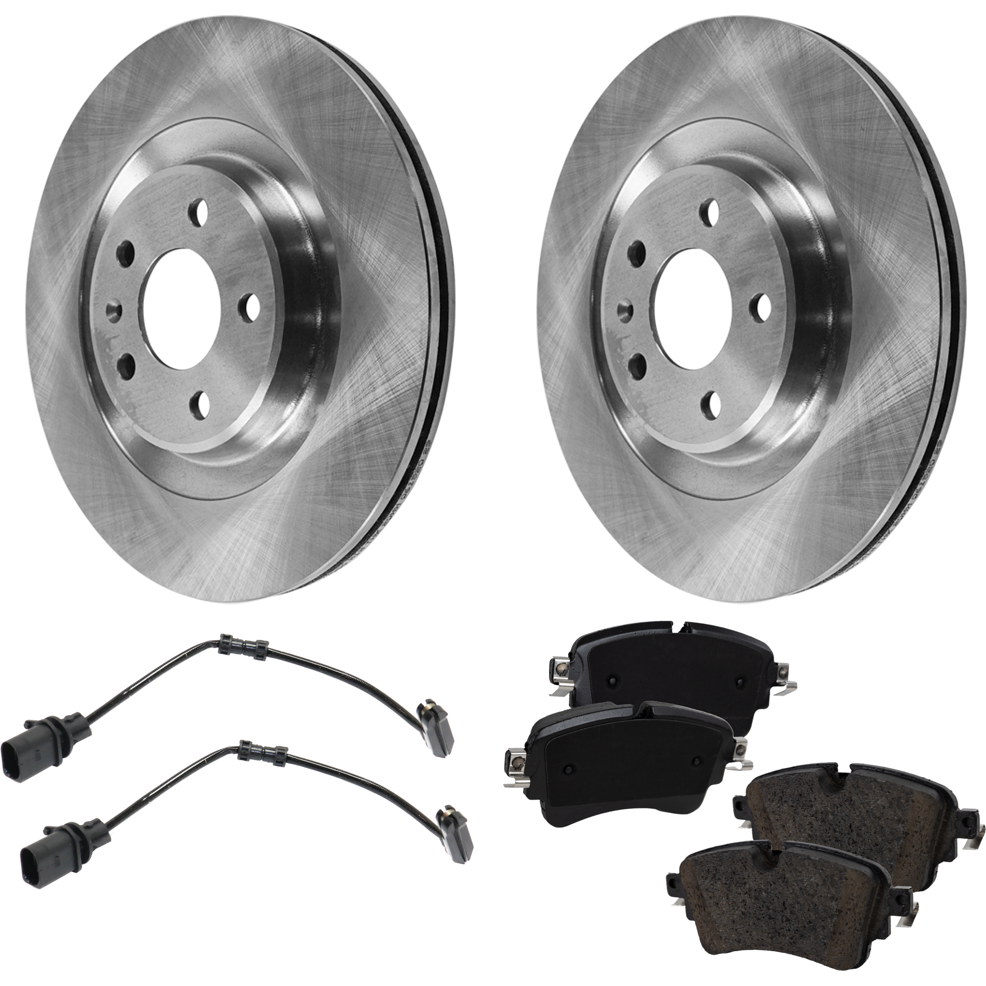 AM A6 QUATTRO 19-19 REAR BRAKE DISC AND PAD KIT 2 Wheel Set 5 Lugs Organic with Brake Disc and Brake Pad Set SKU KIT 112124-06 OEM 4H0615601H 34102000-355252411
