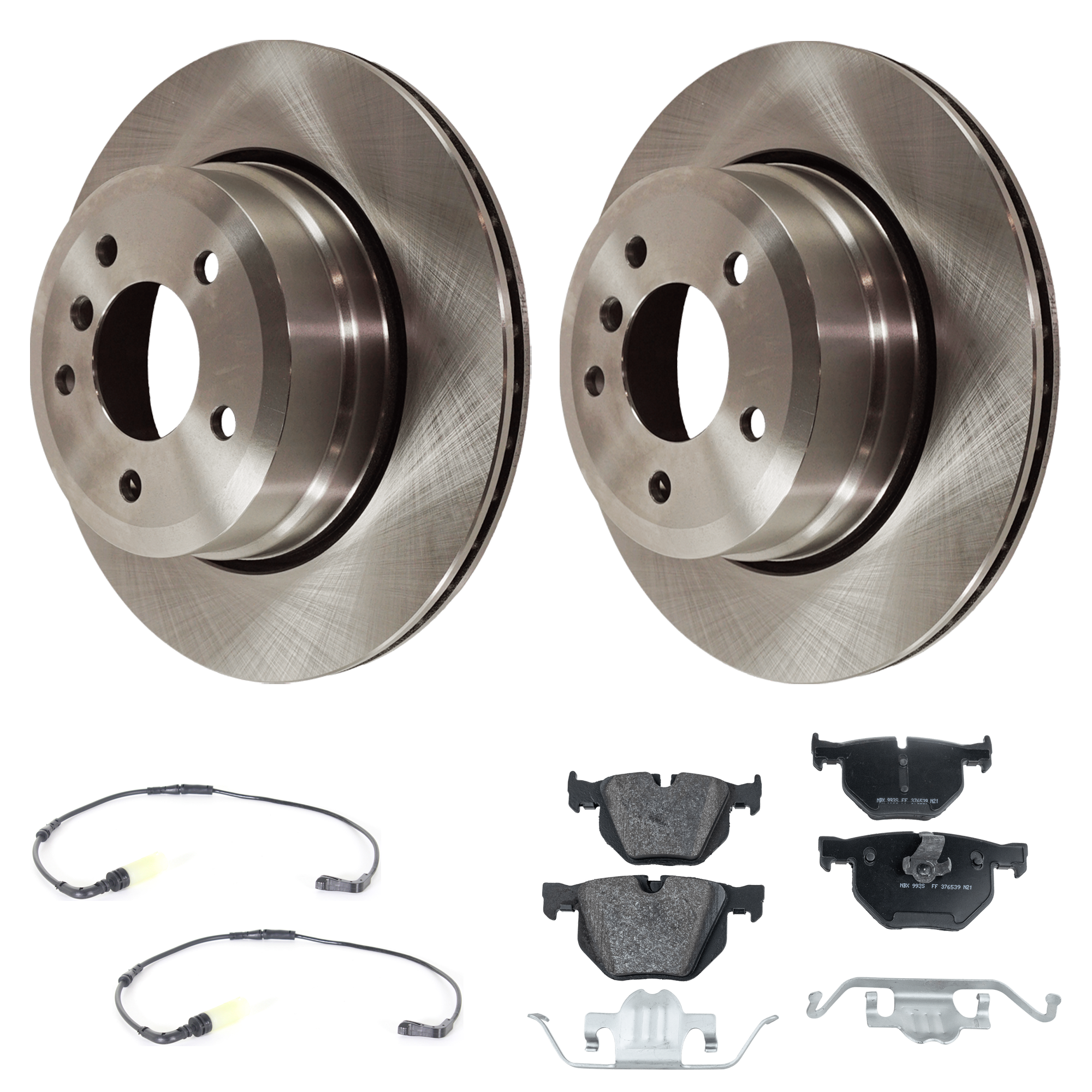 AM 528XI 08-08-528I XDRIVE 09-09 REAR BRAKE DISC AND PAD KIT 2 Wheel Set 5 Lugs Organic with Brake Disc and Brake Pad Set SKU KIT 112124-19 OEM 34216763345-76259-713719-71372