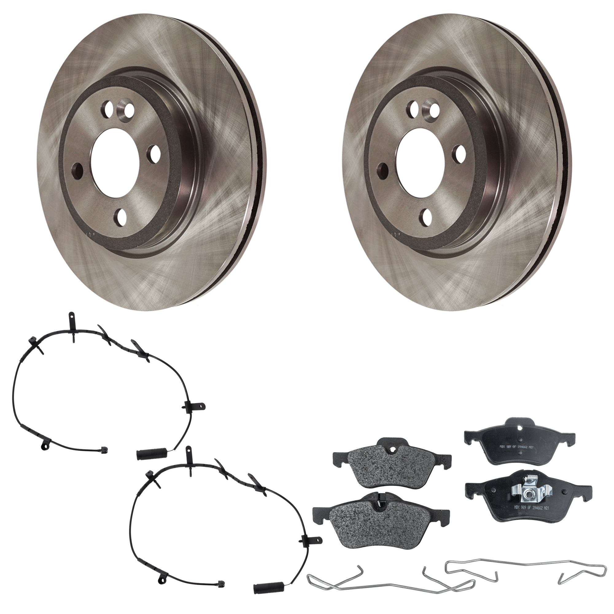 AM COOPER 07-08 FRONT BRAKE DISC AND PAD KIT 2 Wheel Set 4 Lugs Semi metallic with Brake Disc and Brake Pad Set SKU KIT 112124-24 OEM 34412-45424-850110-900668-6003